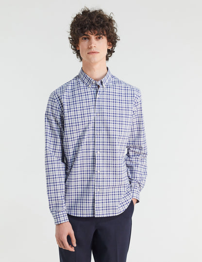 Chemise Gaspard à carreaux bleus