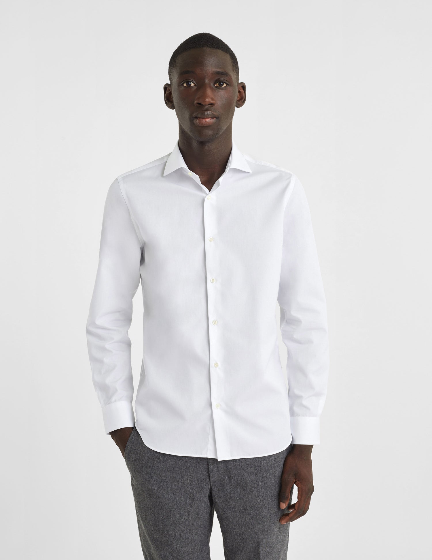 Fitted white shirt - Poplin - Italian Collar#3