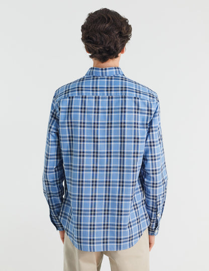 Chemise Gaspard à carreaux bleus