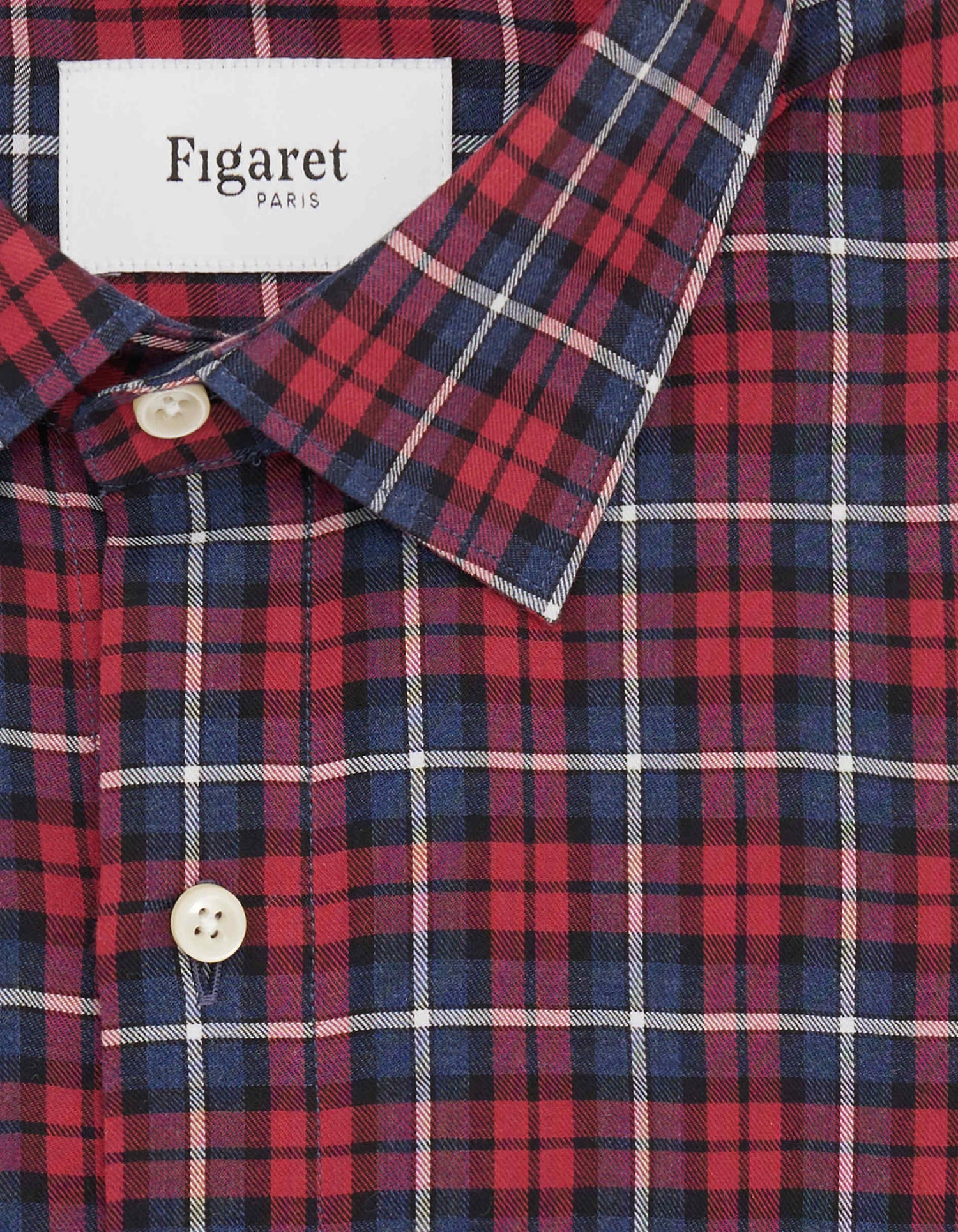 Auguste shirt with red checks - Twill - French Collar#7