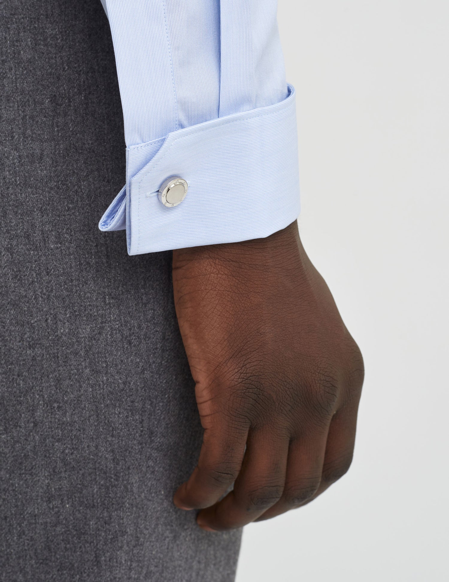 Semi-fitted blue striped shirt - Poplin - Figaret Collar - French Cuffs#7