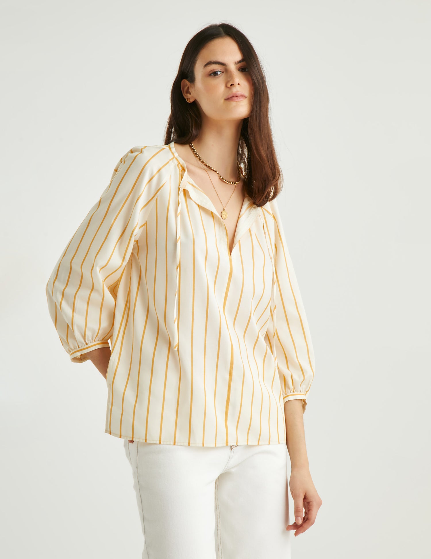 Blouse Dyonisa rayée jaune - Viscose#4