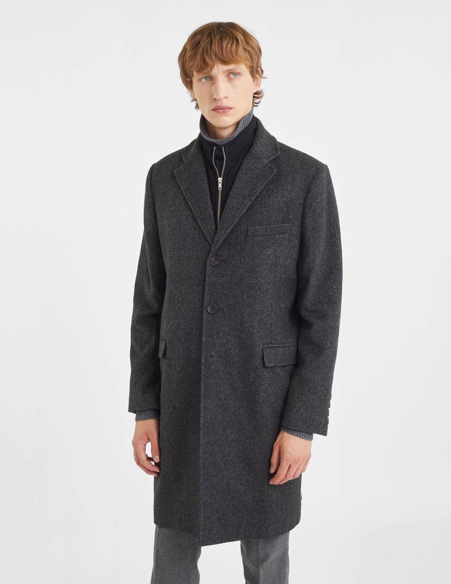 Manteau Abel en laine grise