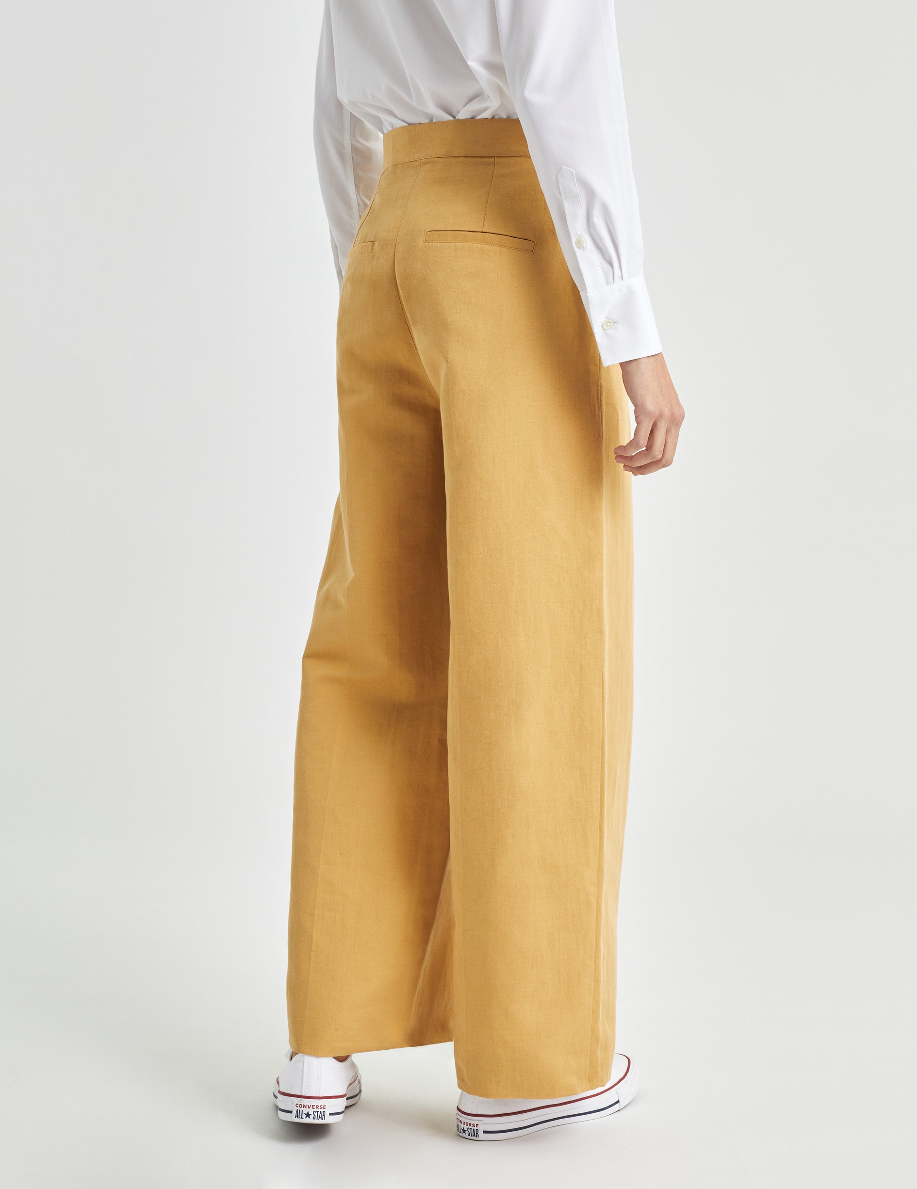 Sand linen and cotton Darlène pants - Linen