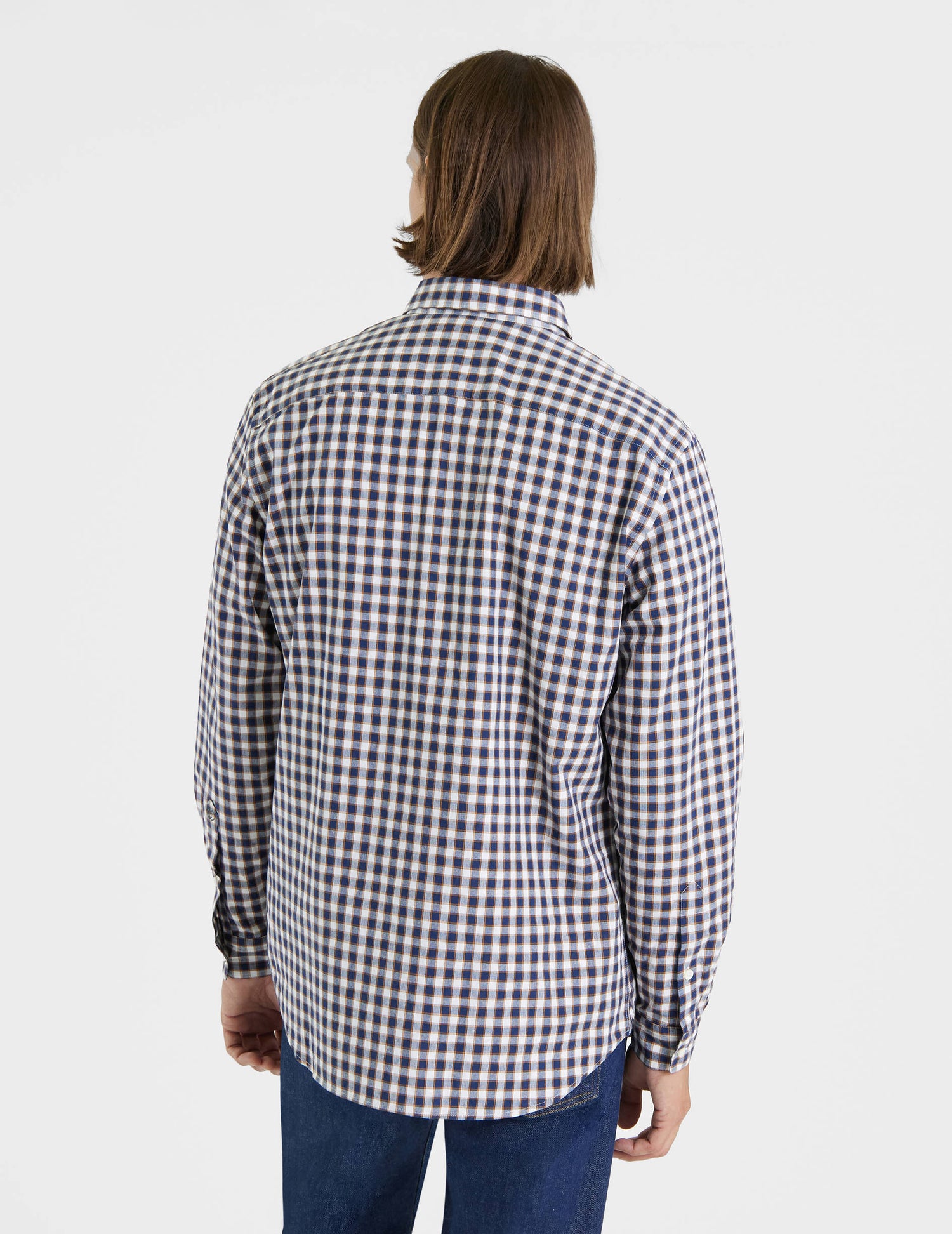 Gabriel shirt with navy checks - Oxford - American Collar#3