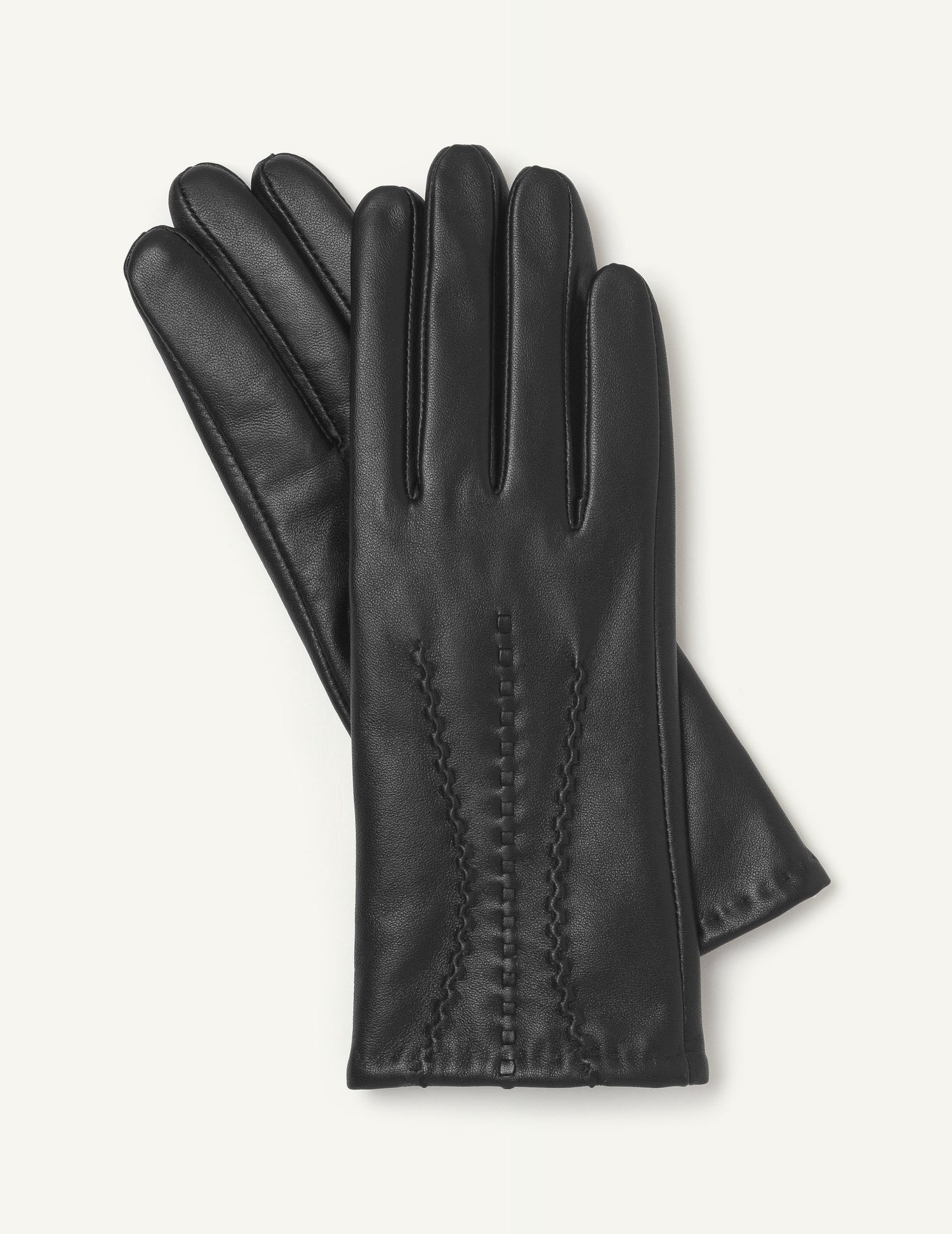 Black leather gloves