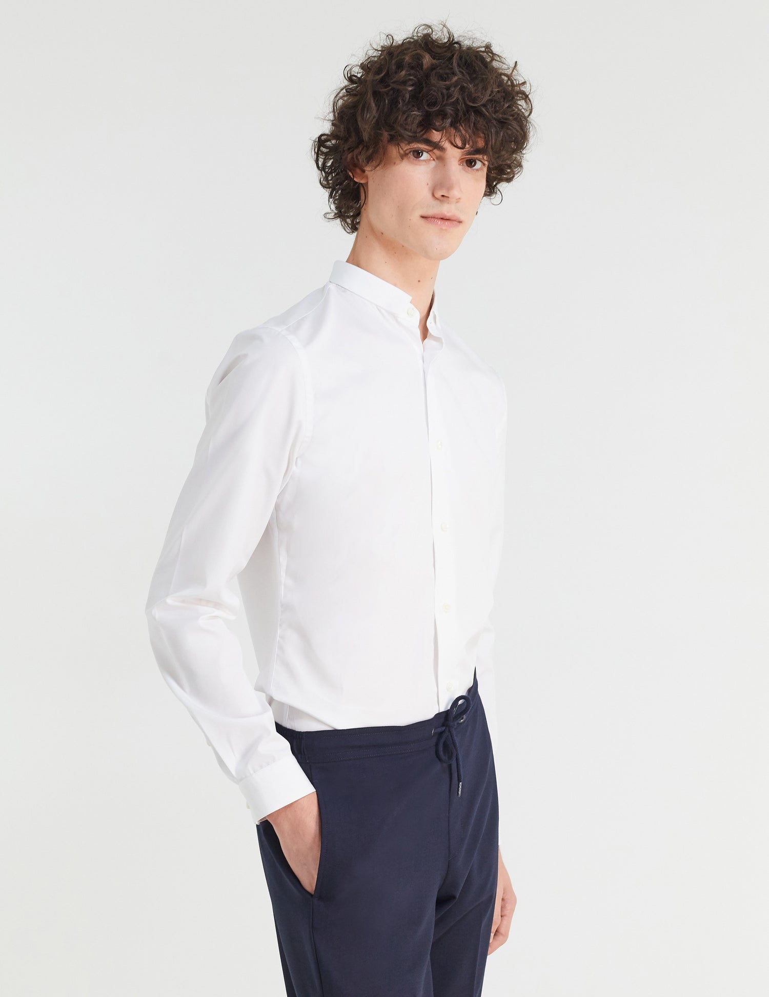 Fitted white shirt - Poplin - Sewn Collar#3