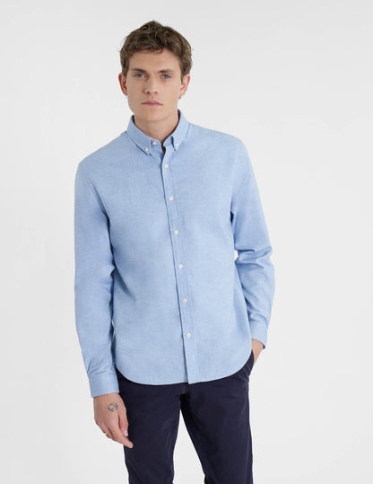 blue cotton cashmere Gaspard shirt