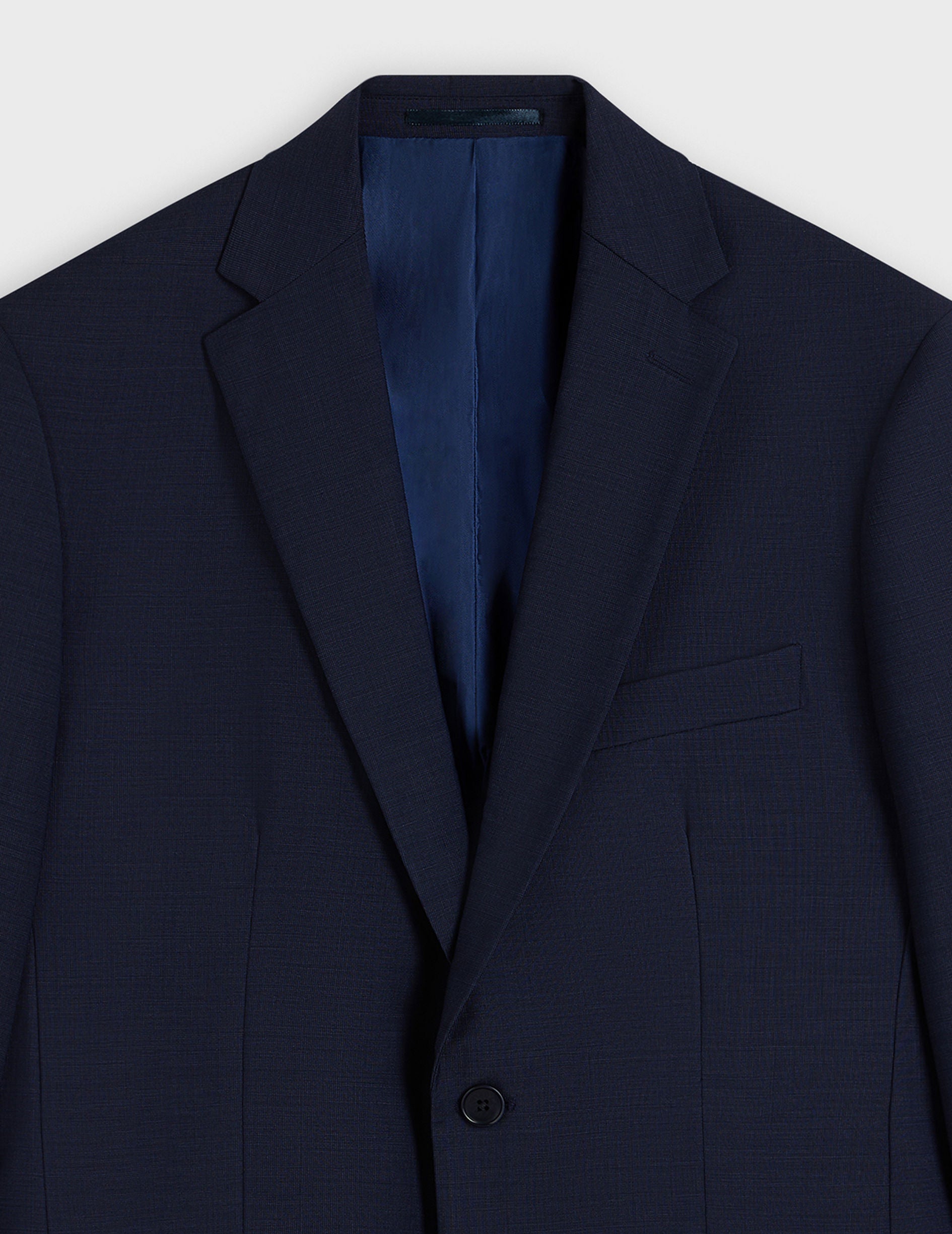 Navy wool pinpoint Fabien suit jacket