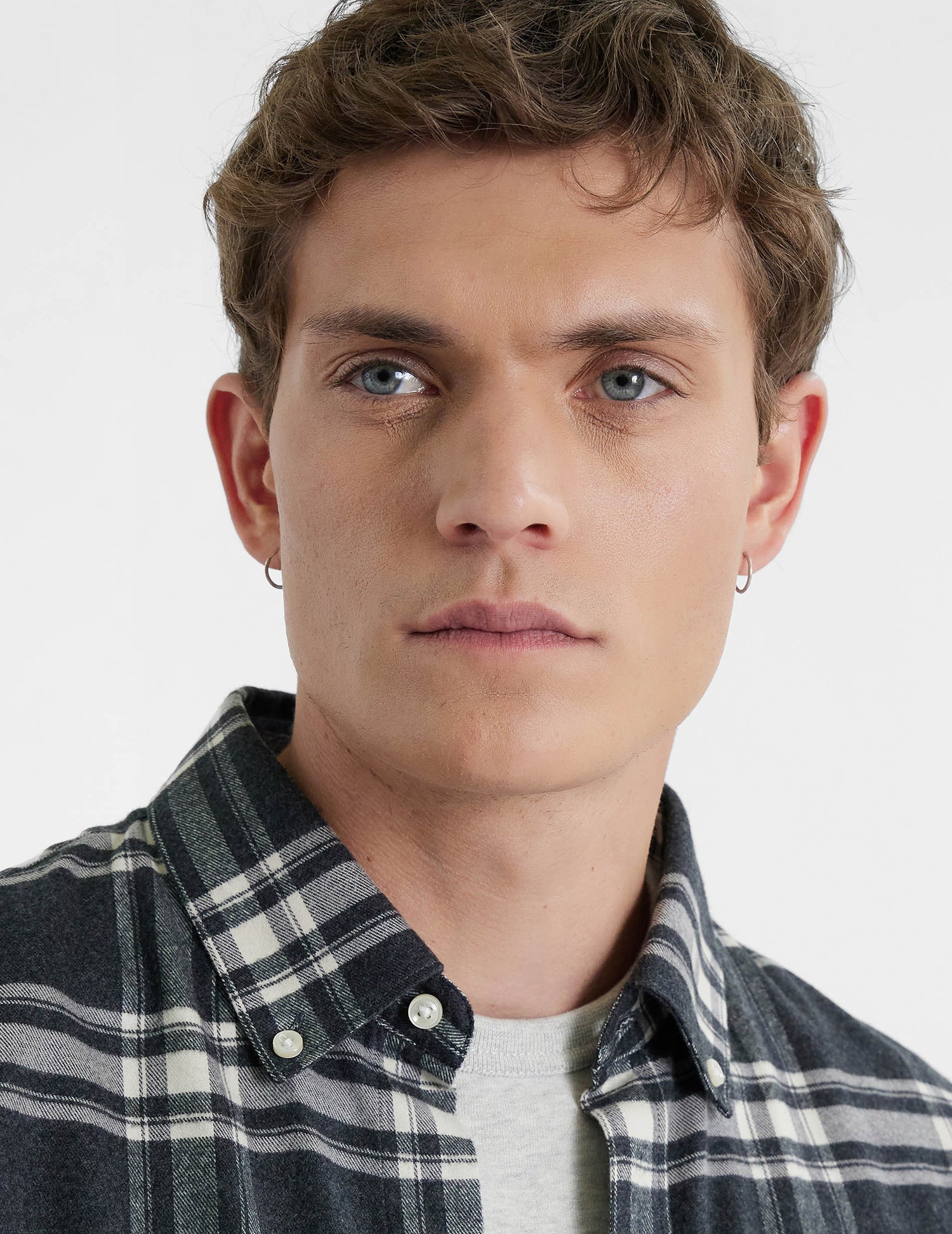 Gabriel shirt with gray checks - Flannel - American Collar#5
