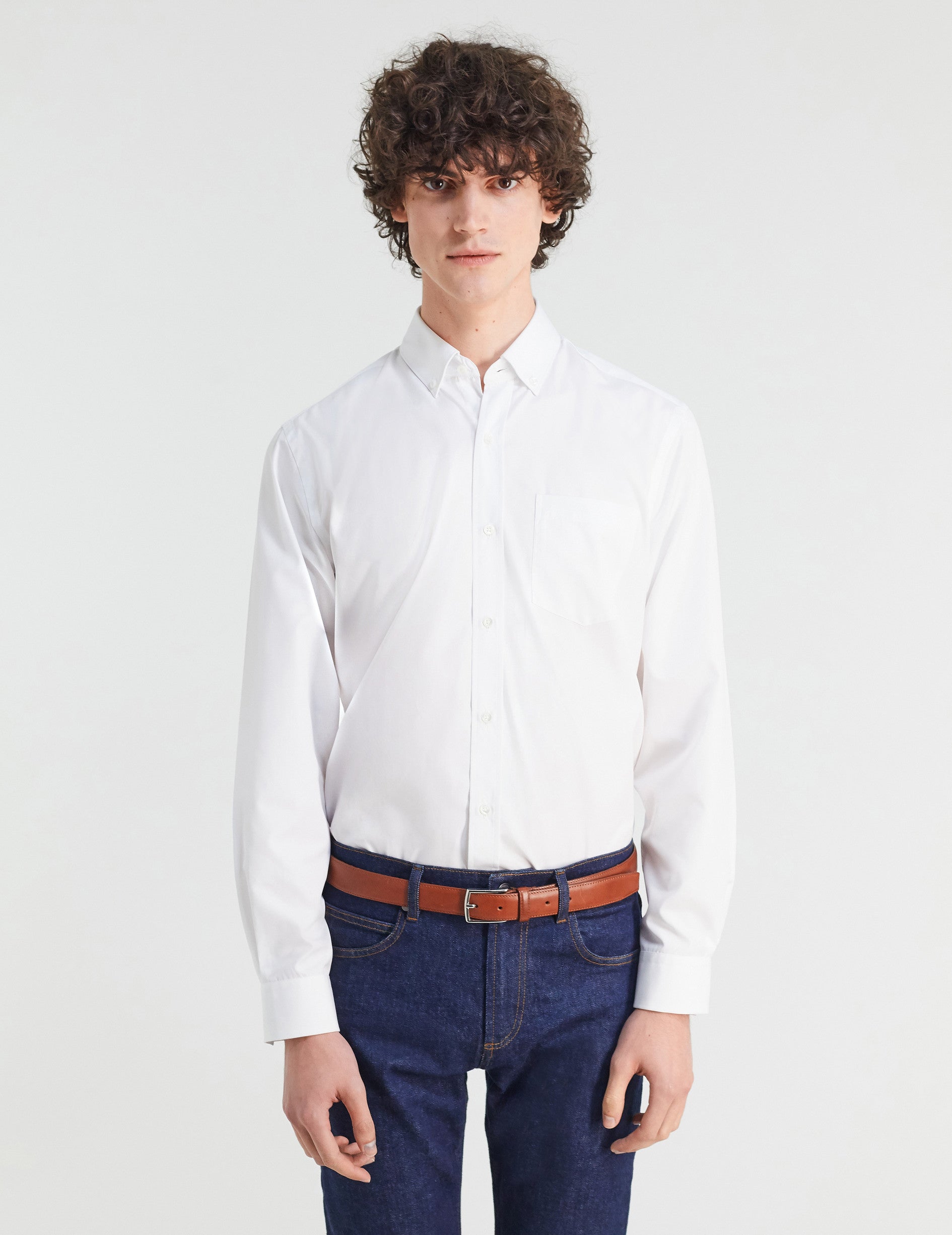 Classic white shirt - Poplin - American Collar