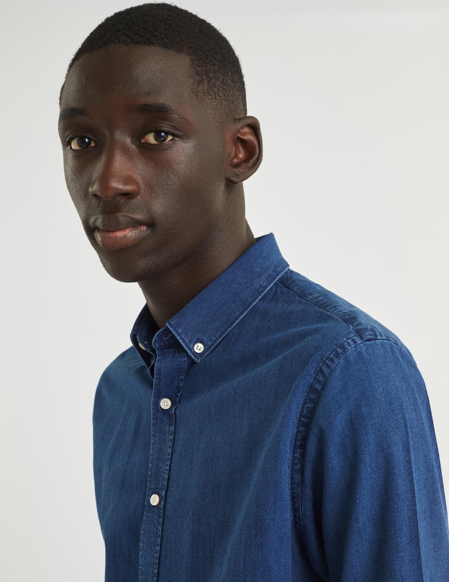 Gaspard shirt in blue denim - Chambray - American Collar#5