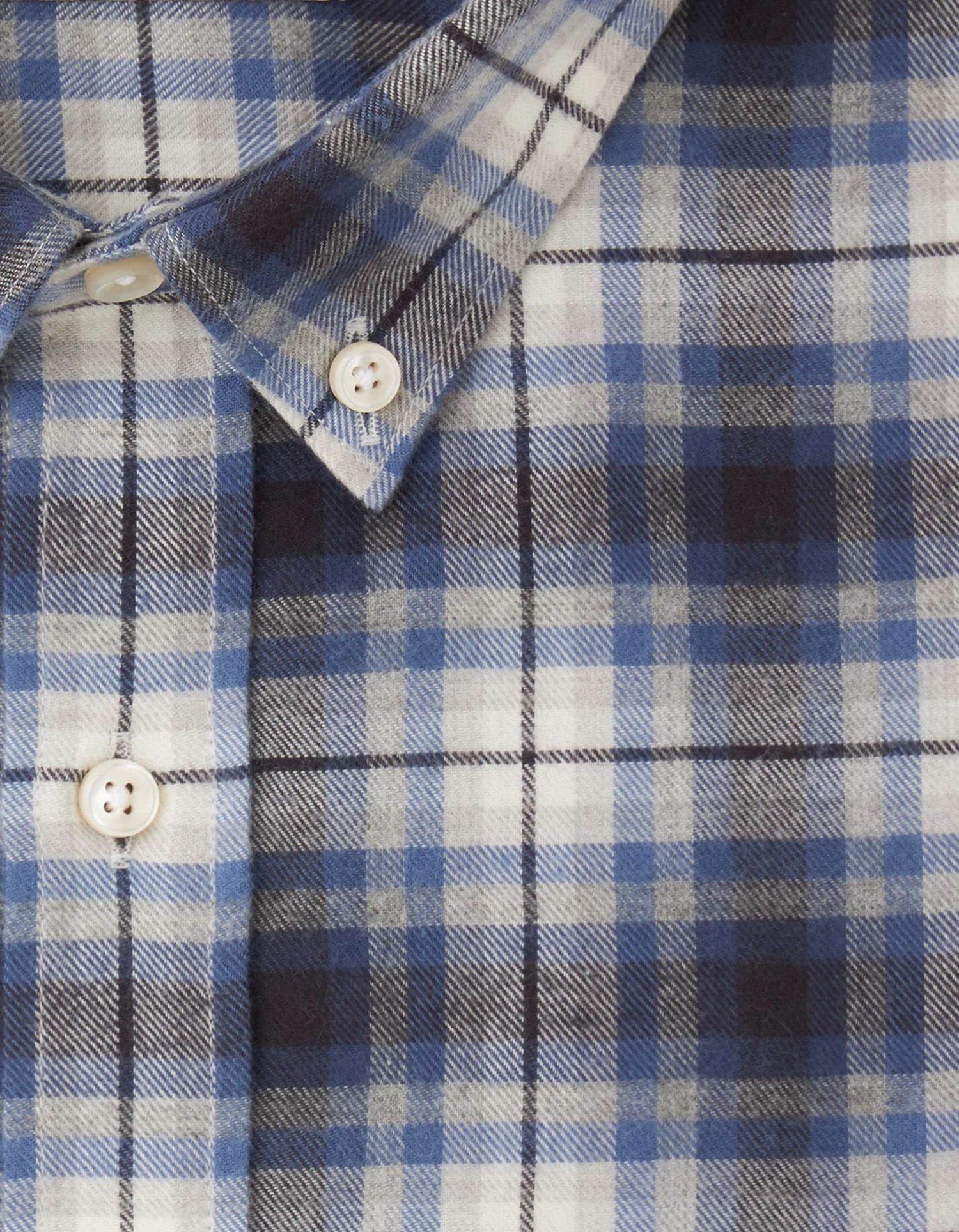 Chemise Gaspard à carreaux marine - Flanelle - Col Américain#6