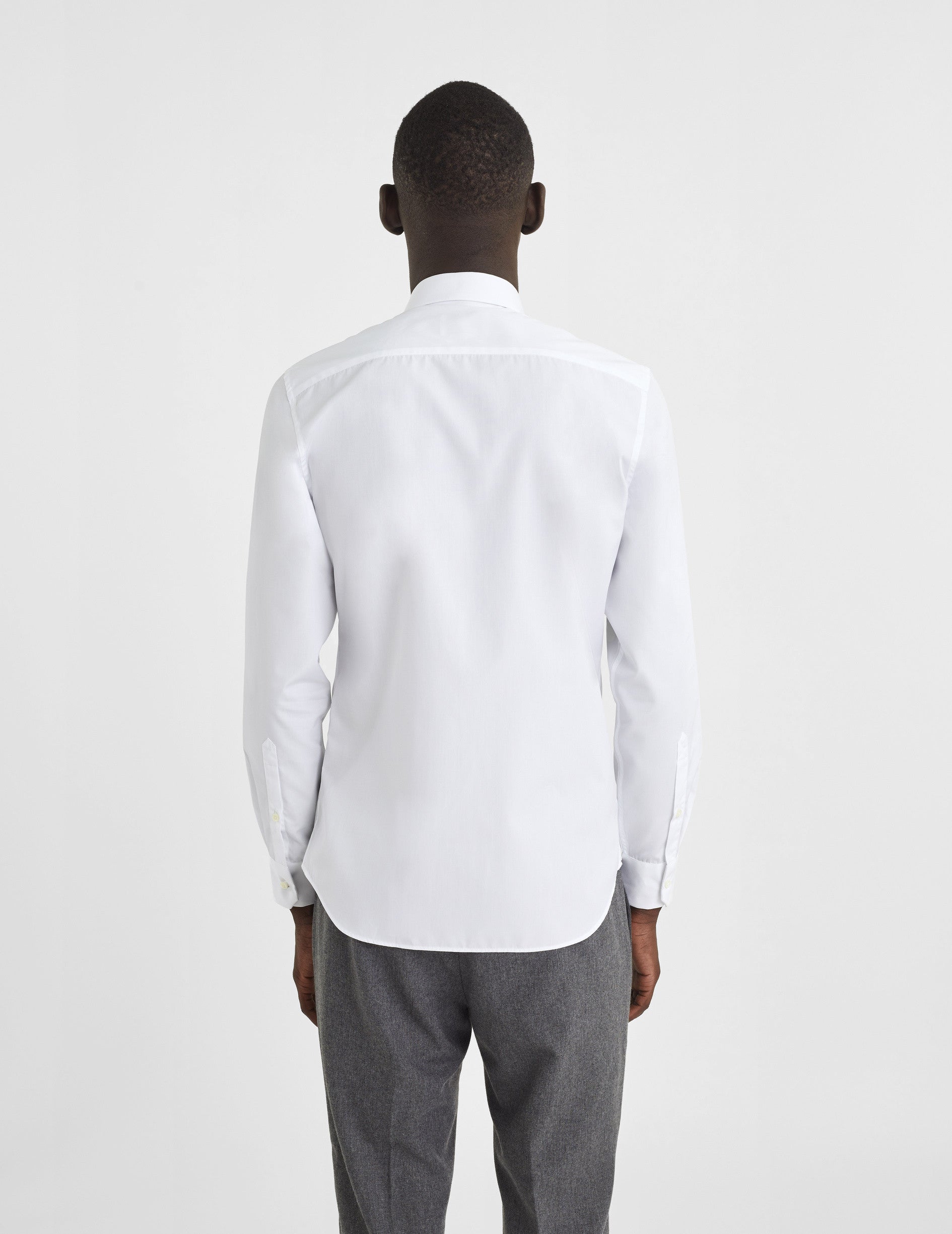 Fitted white shirt - Poplin - Italian Collar