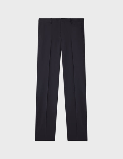 Midnight blue wool canvas Fabrice suit trousers