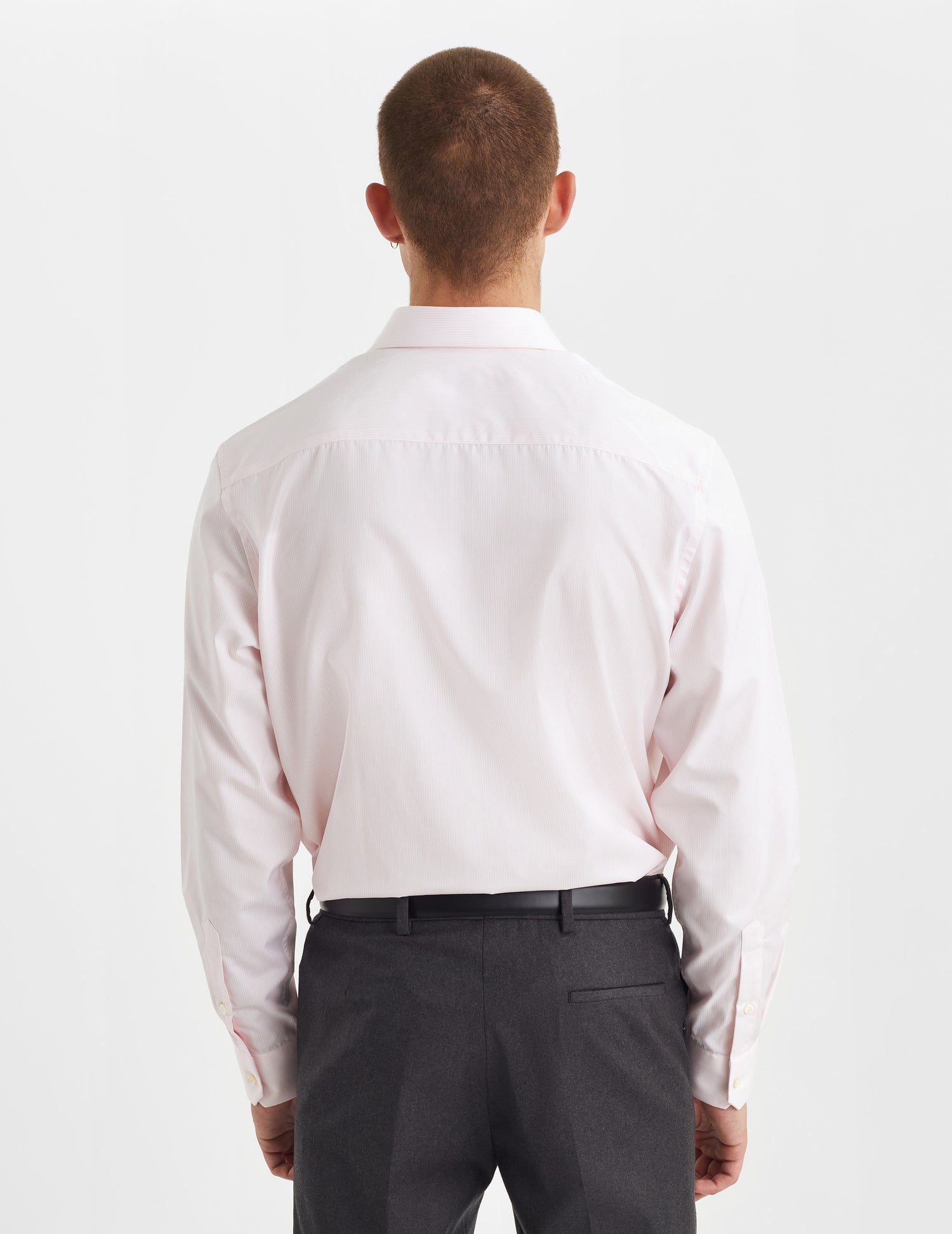 Semi-fitted pink striped shirt - Poplin - Italian Collar#4