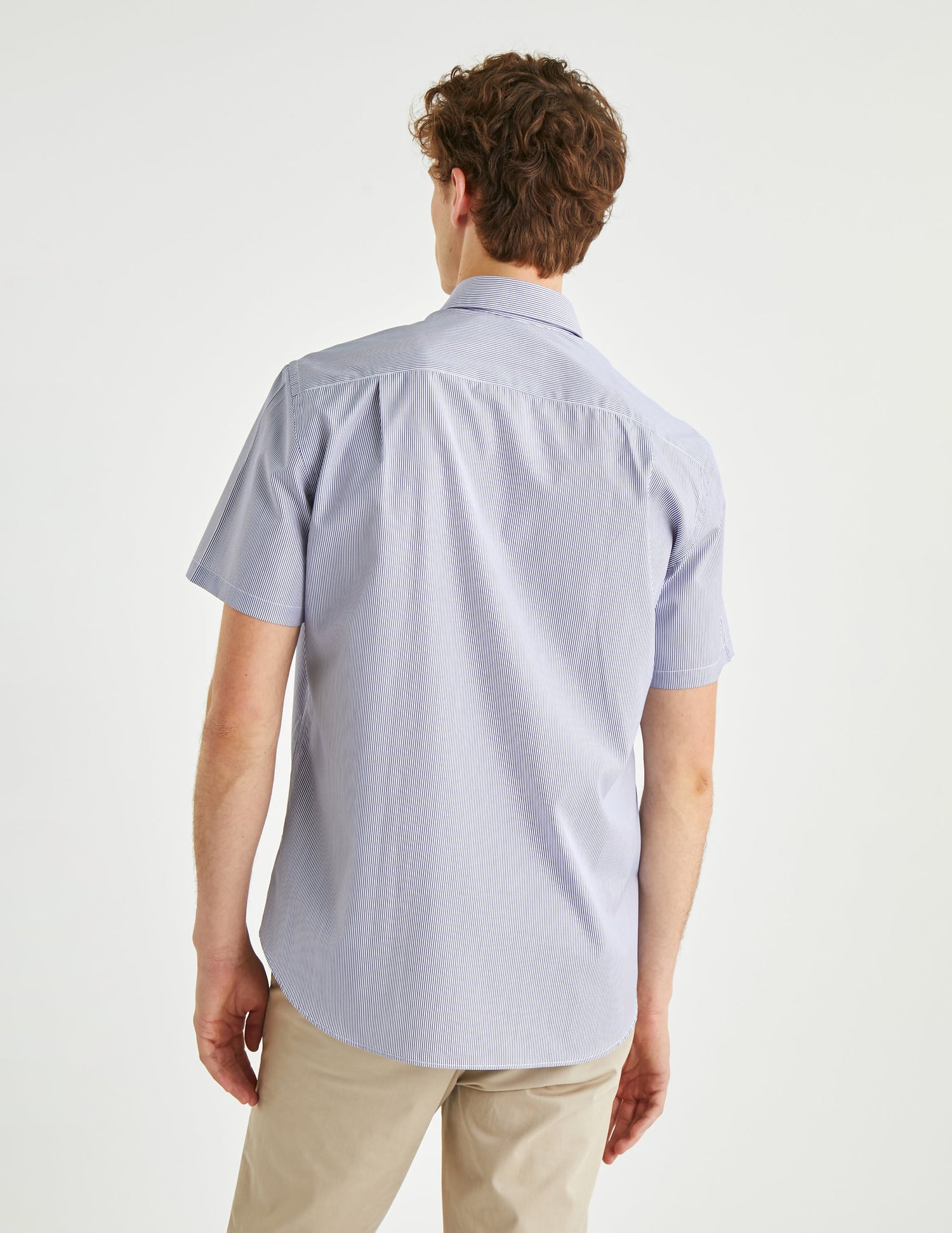 Blue Striped Classic Shirt - Poplin - American Collar#4