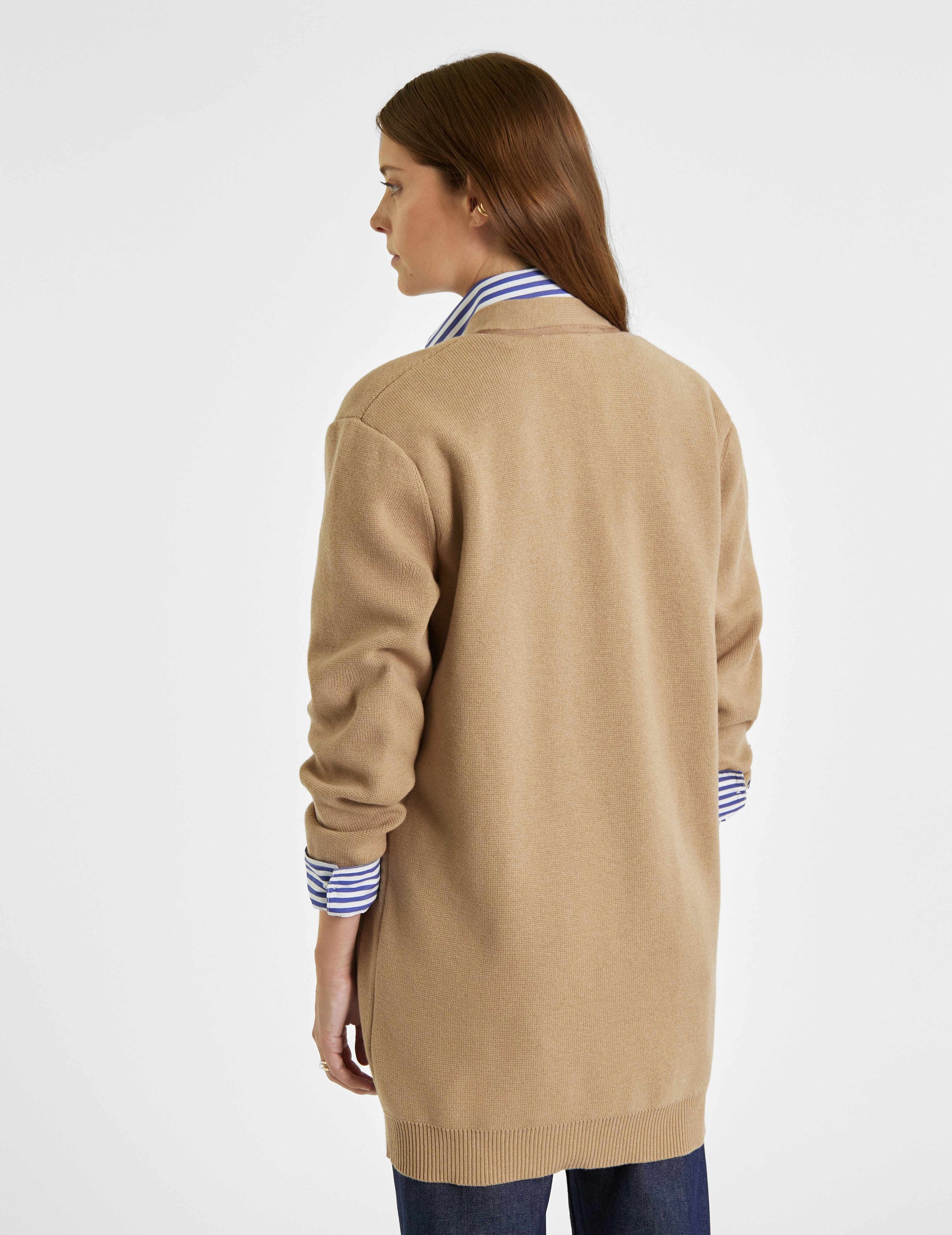 Enaëlle beige wool and cotton cardigan - Mesh