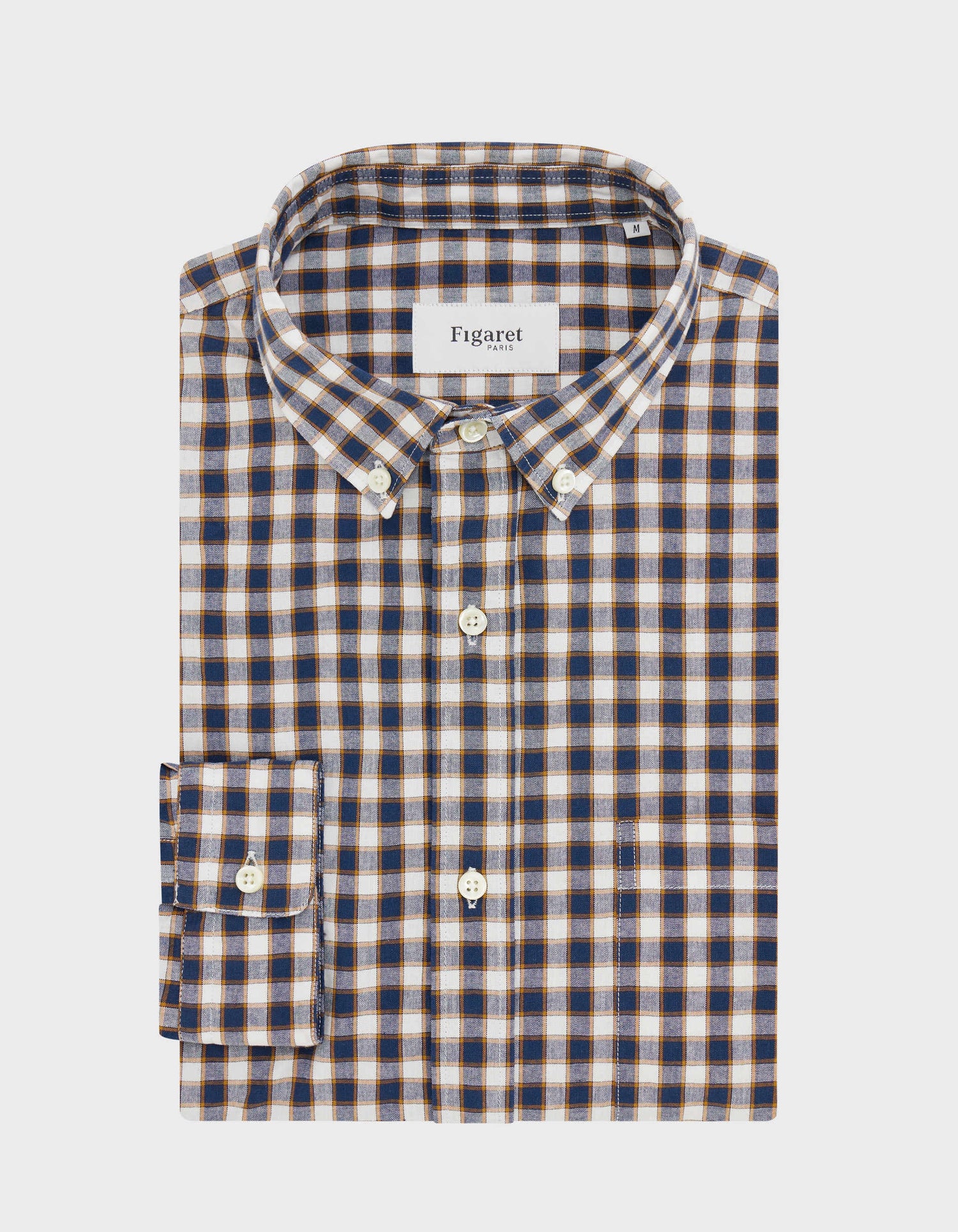 Gabriel shirt with navy checks - Oxford - American Collar