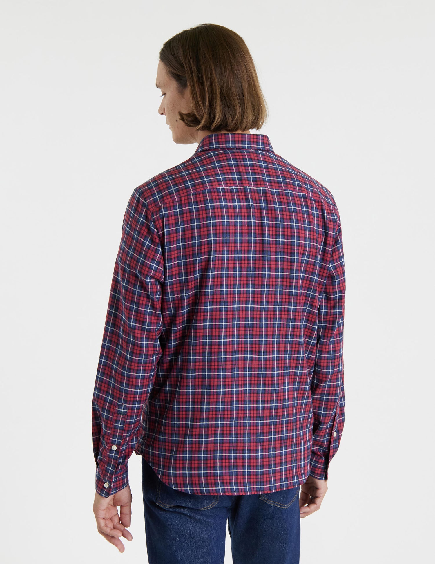 Auguste shirt with red checks - Twill - French Collar#5