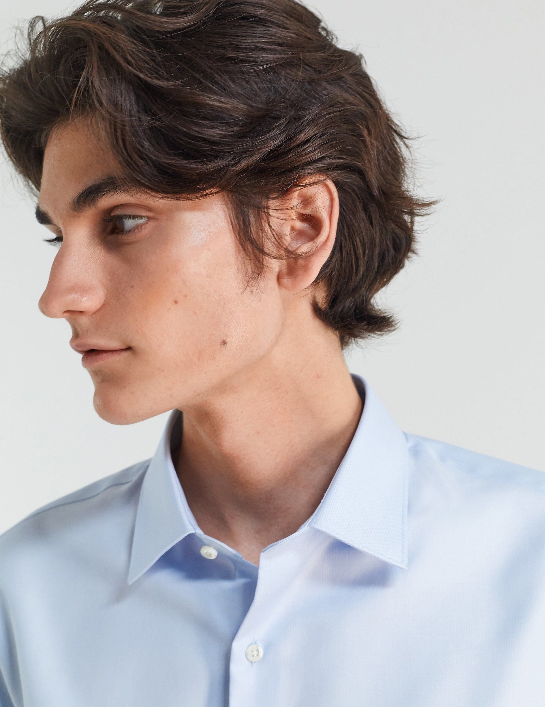 Semi-fitted blue shirt - Fashioned - Figaret Collar