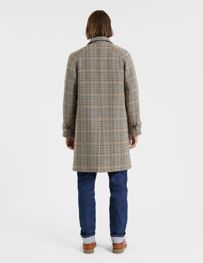 Emilio coat in brown checked woolen cloth