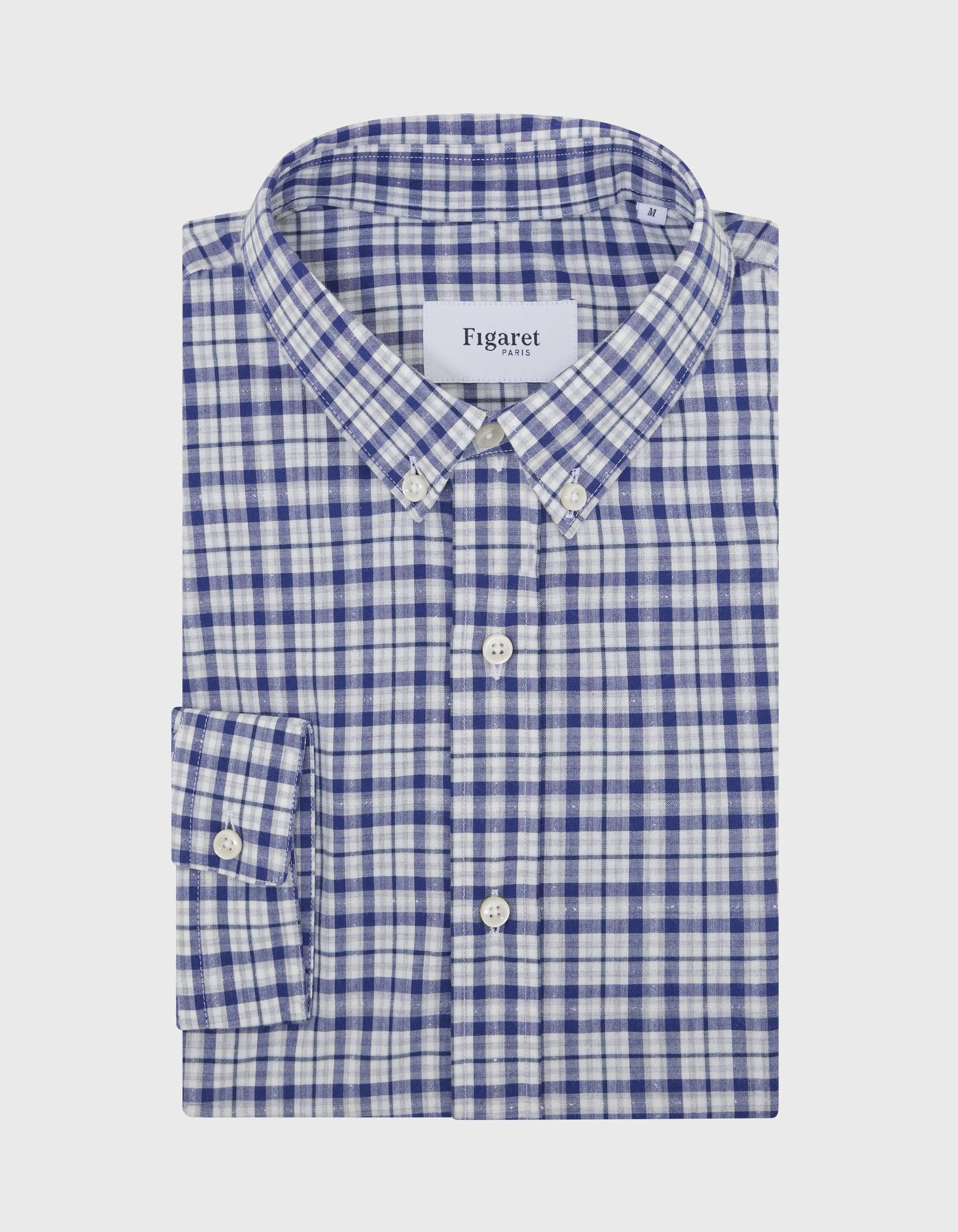 Chemise Gaspard à carreaux bleus