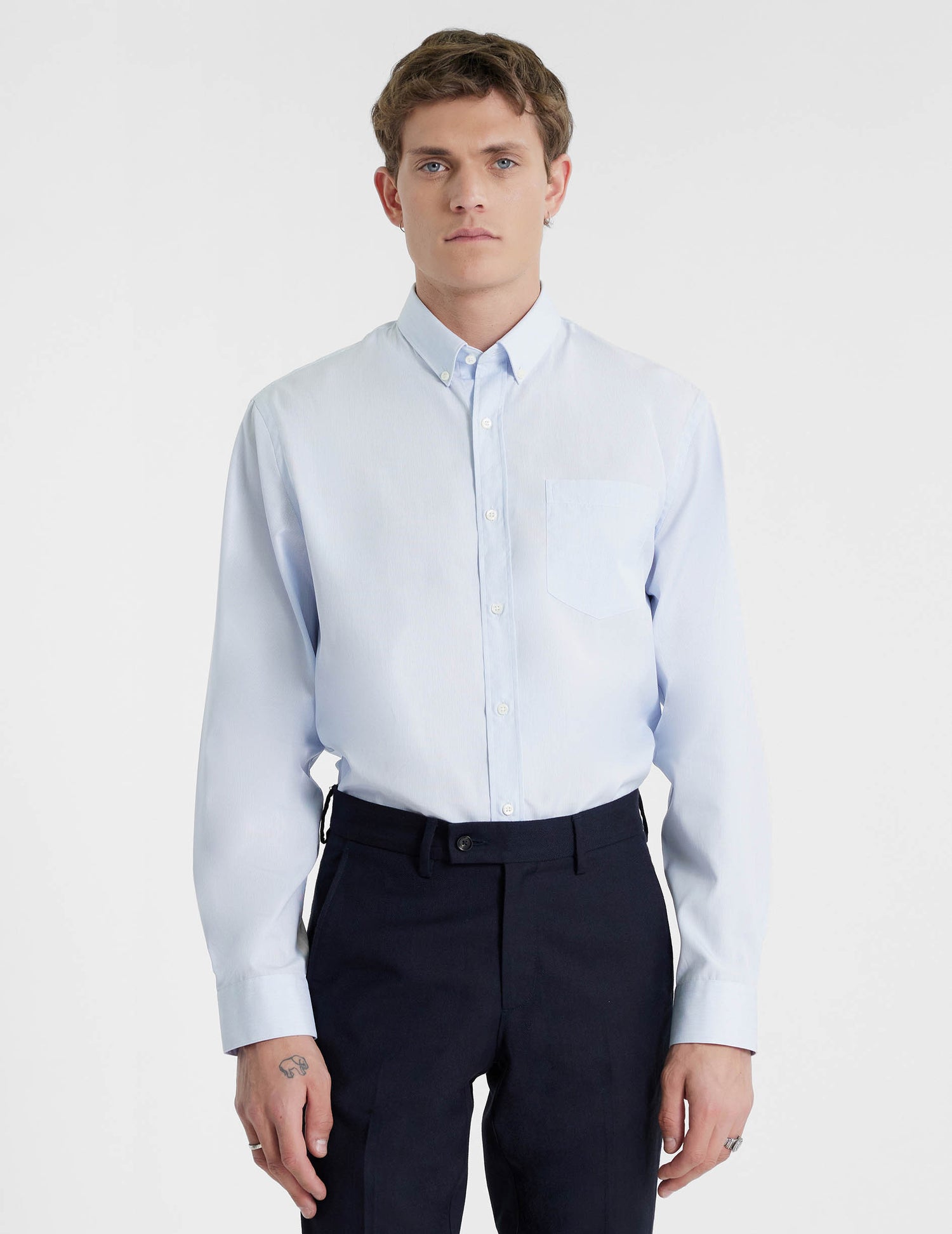 Classic blue striped shirt - Poplin - American Collar#3