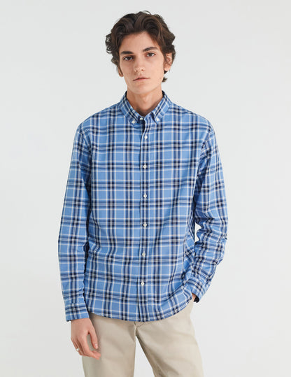 Chemise Gaspard à carreaux bleus