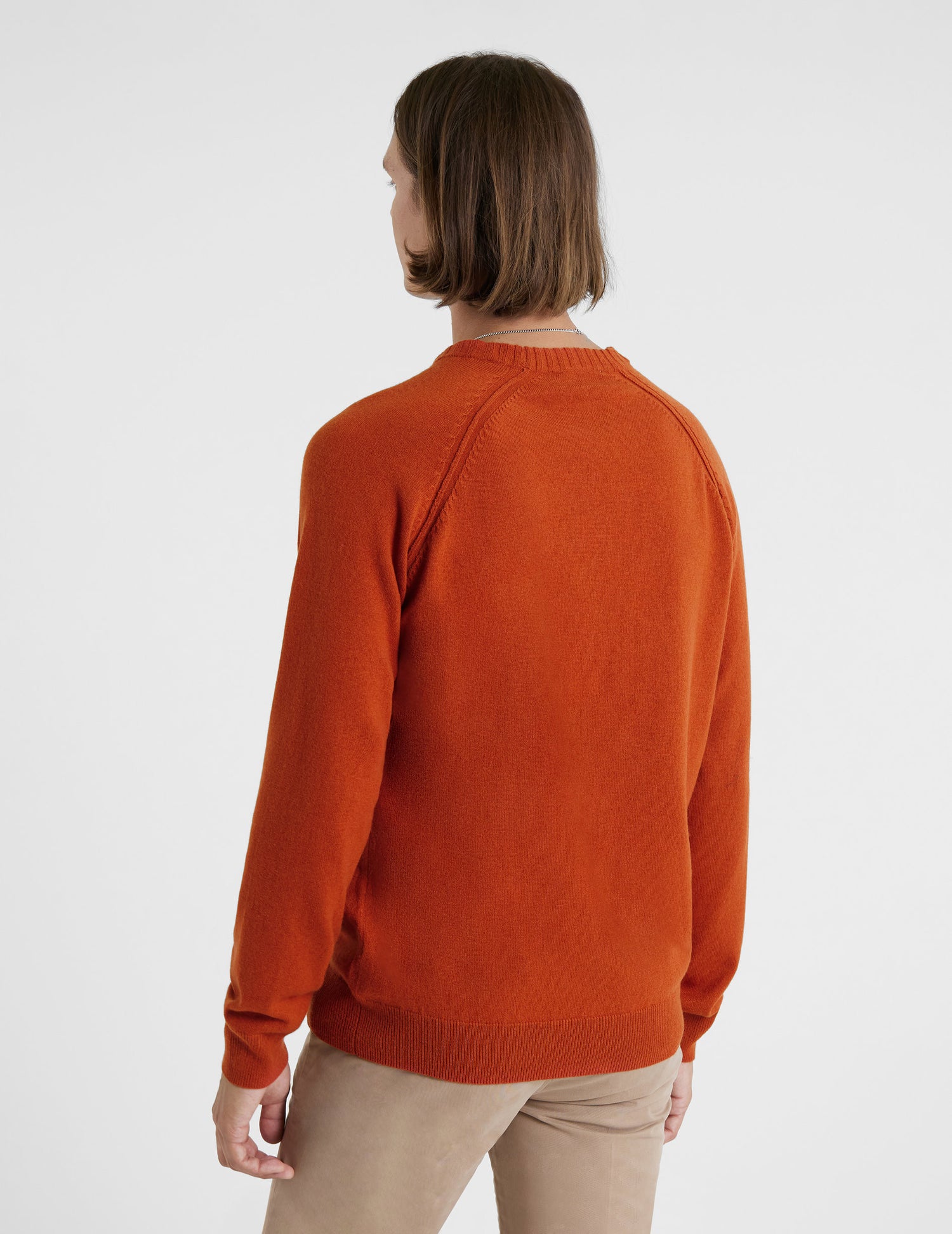 Emile sweater in orange wool and cashmere - Mesh#3