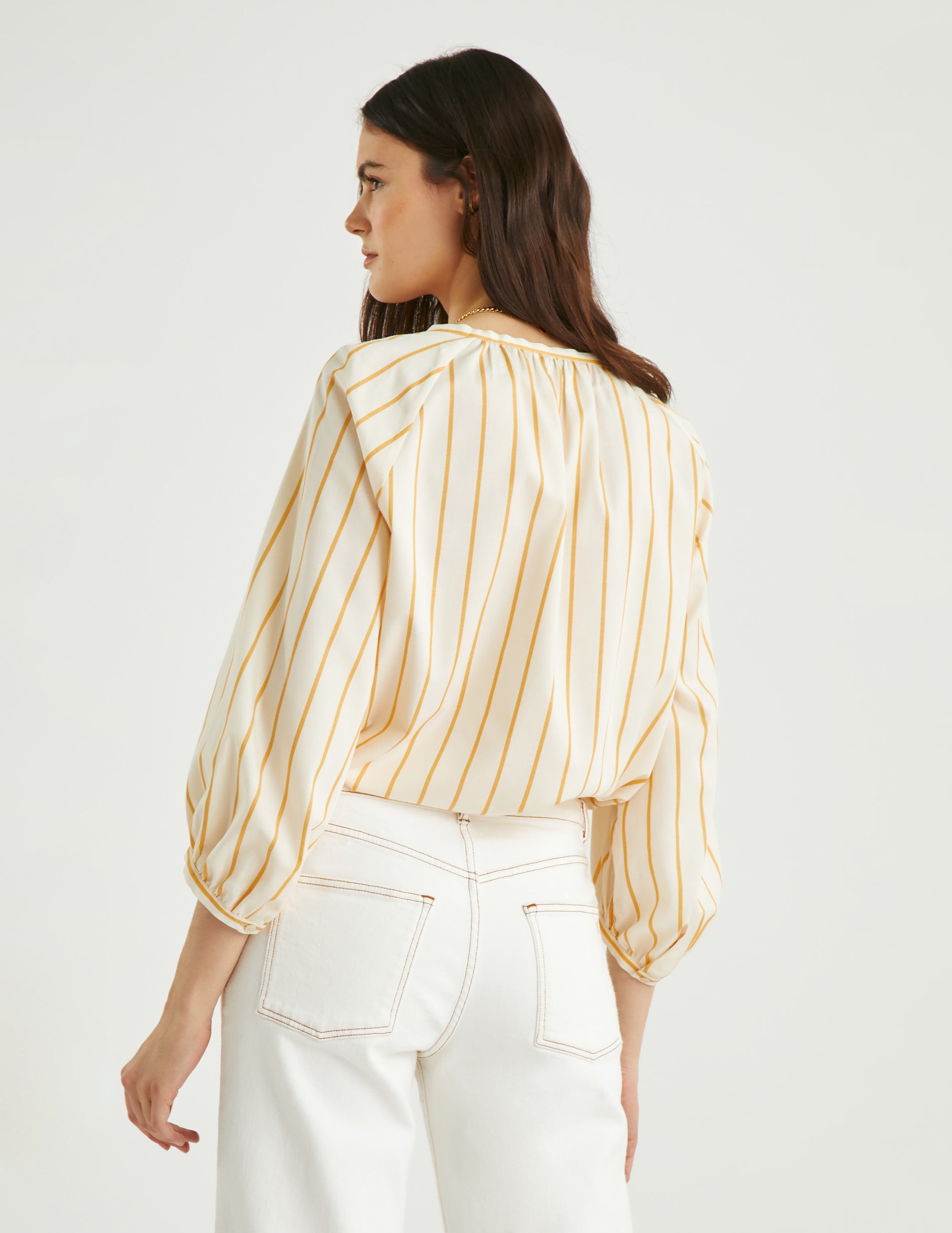 Blouse Dyonisa rayée jaune - Viscose