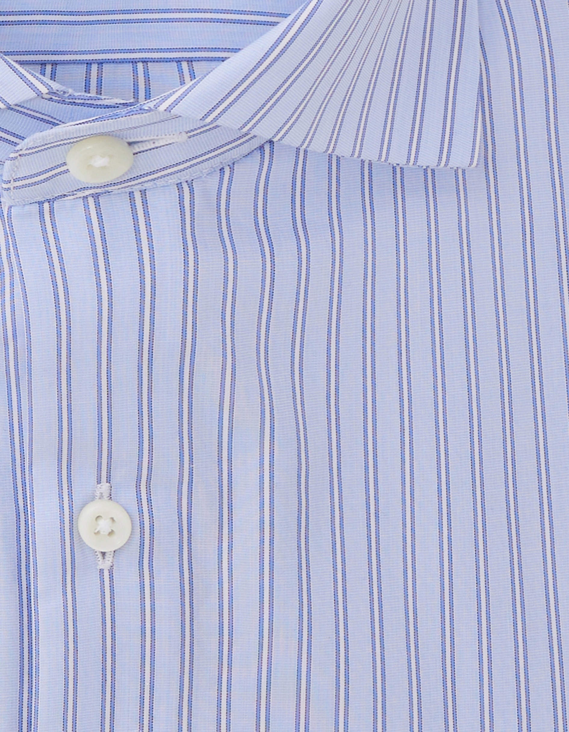 Blue Striped Prestige Contemporary Shirt - Poplin - Italian Collar