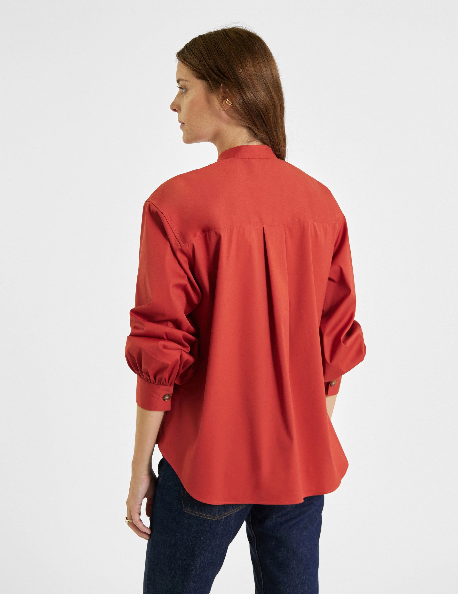 Eloïse terracotta oversized shirt - Poplin