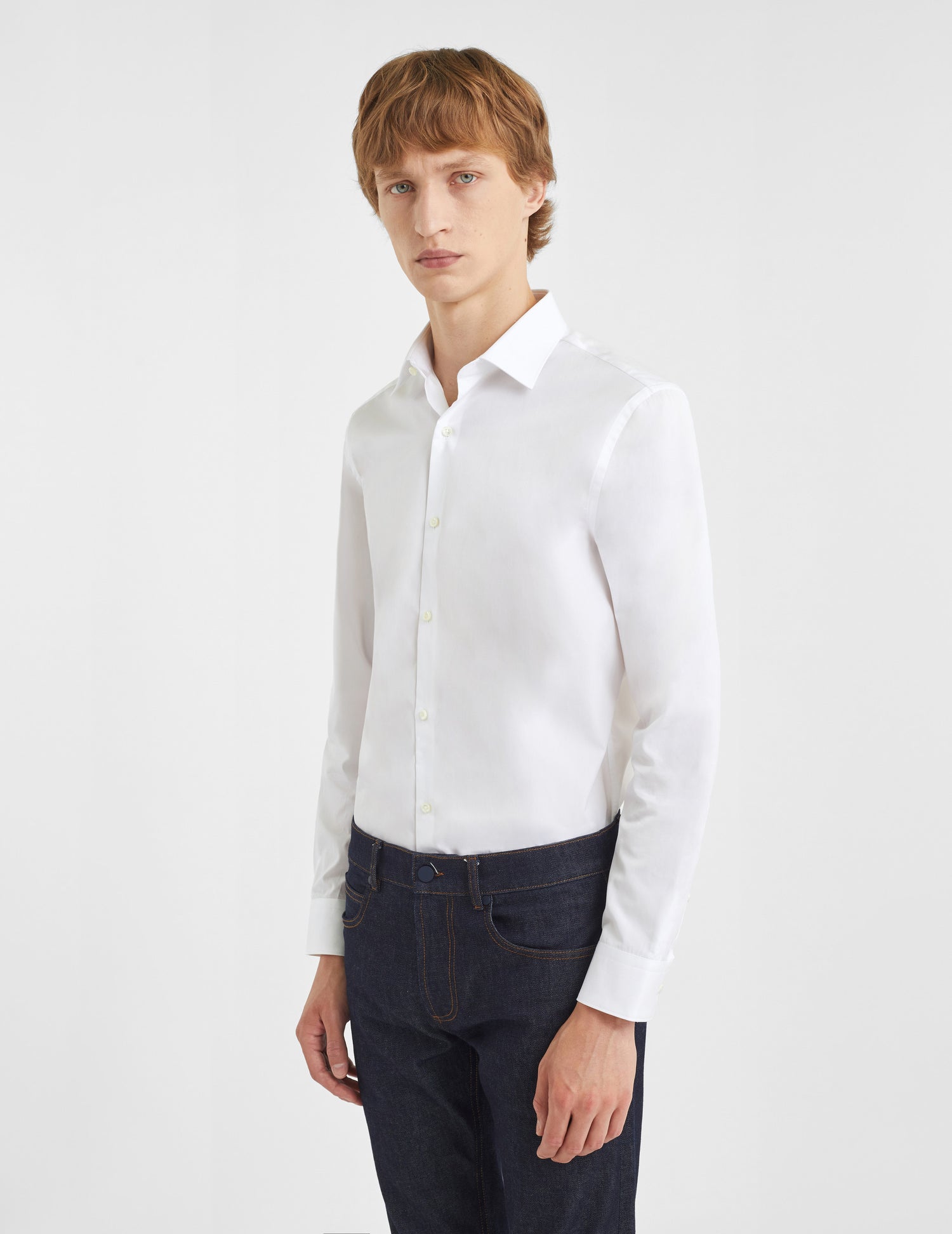 Semi-fitted white Prestige shirt - Poplin - Figaret Collar#3