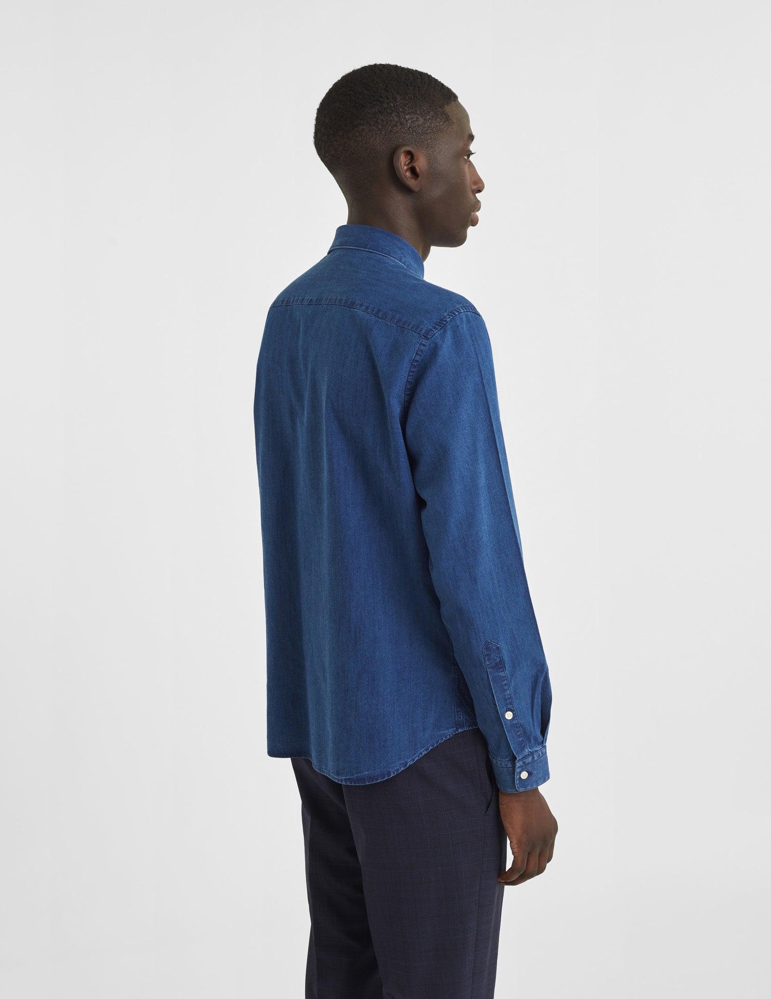 Gaspard shirt in blue denim - Chambray - American Collar#4