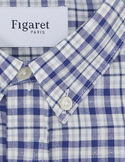 Chemise Gaspard à carreaux bleus