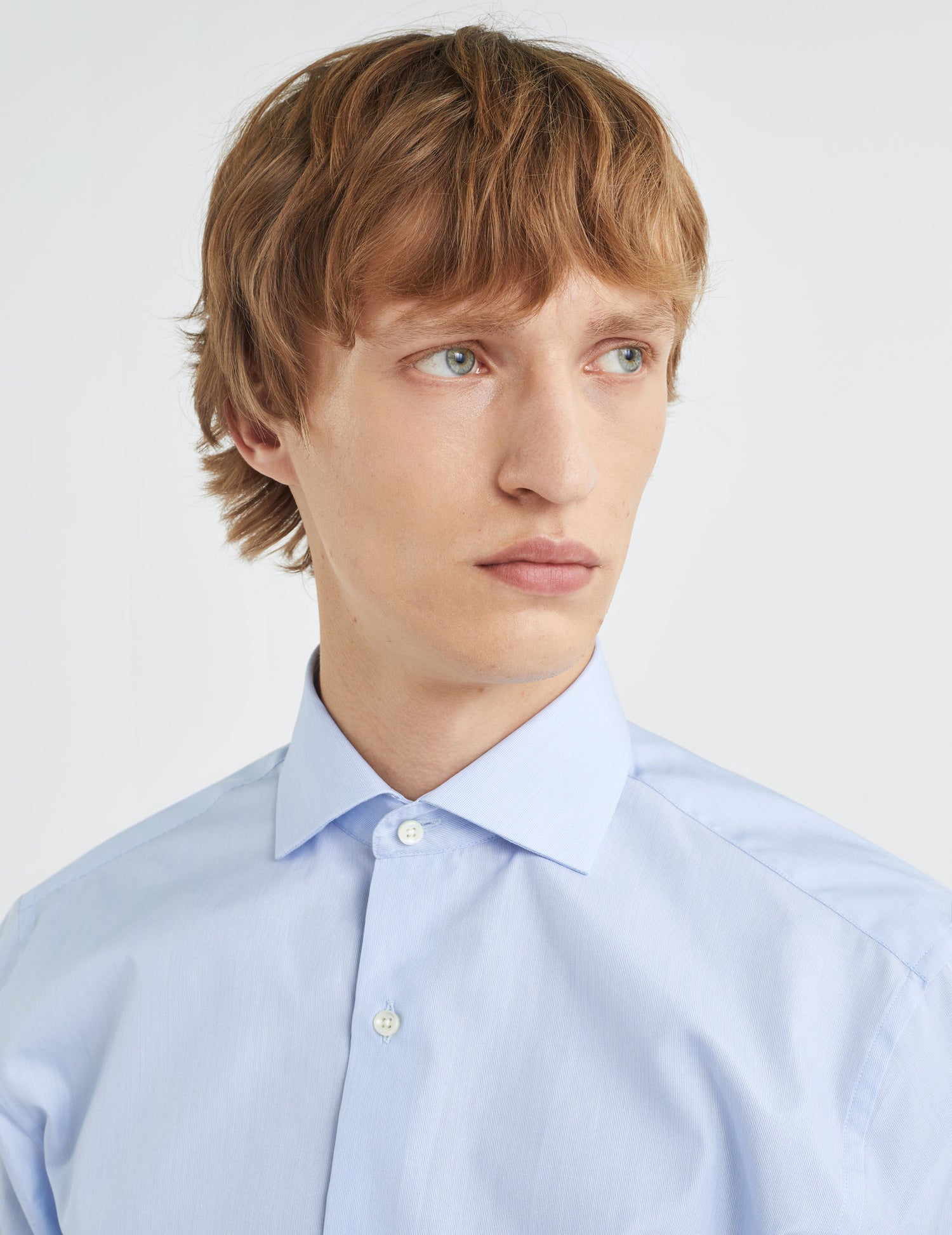 Semi-fitted blue striped shirt - Poplin - Italian Collar#6
