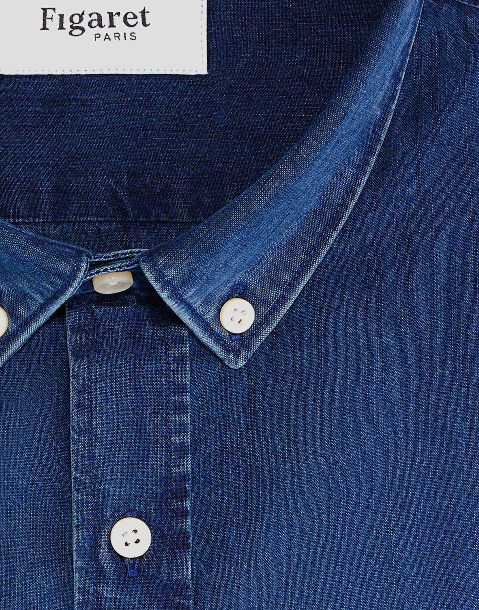 Gaspard shirt in blue denim - Chambray - American Collar