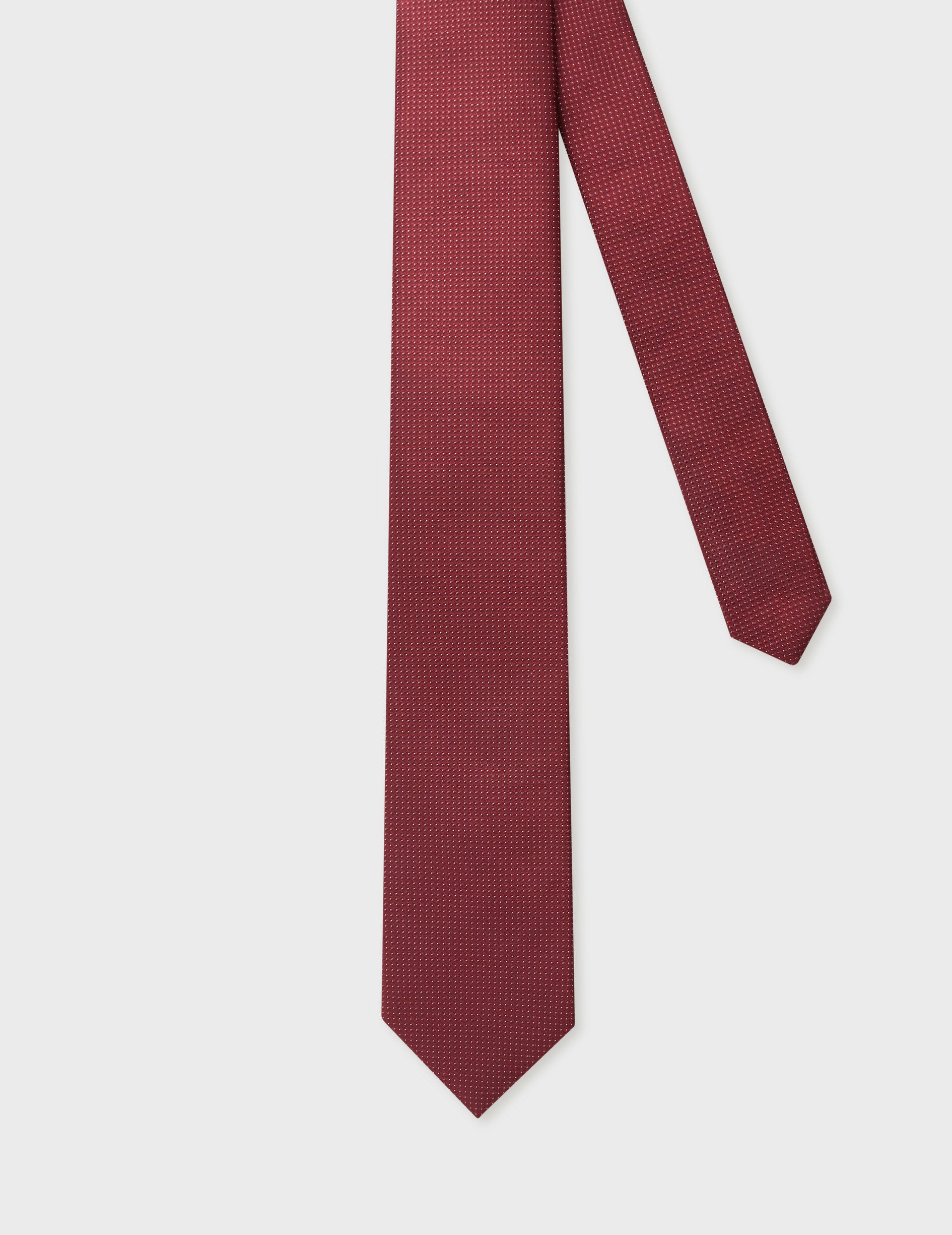 Patterned burgundy silk tie