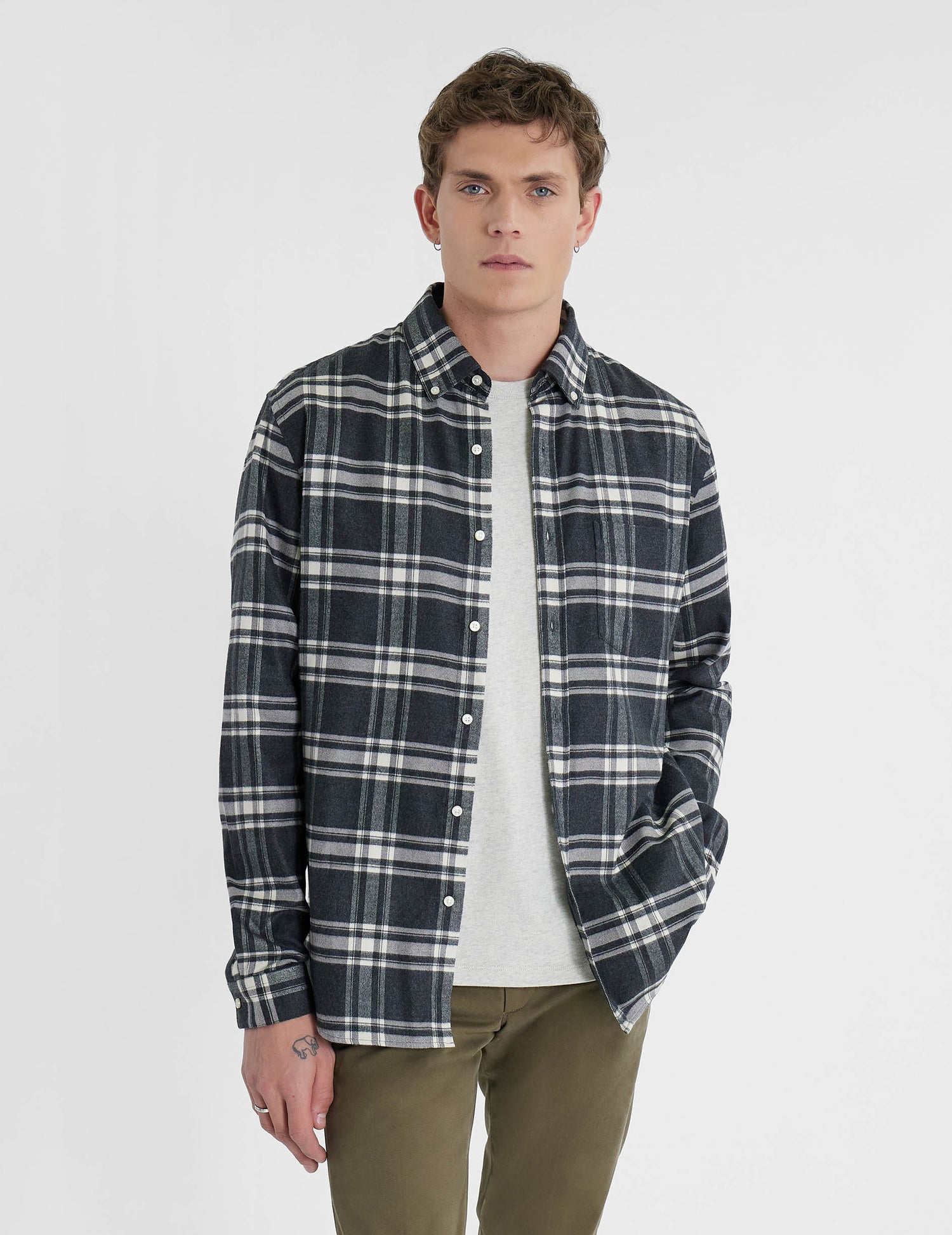 Gabriel shirt with gray checks - Flannel - American Collar#2