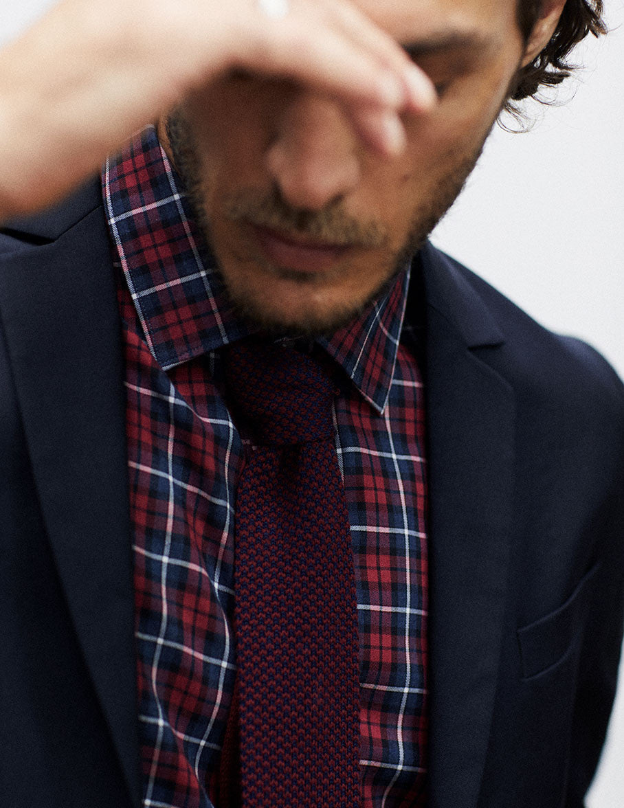 Auguste shirt with red checks - Twill - French Collar#6