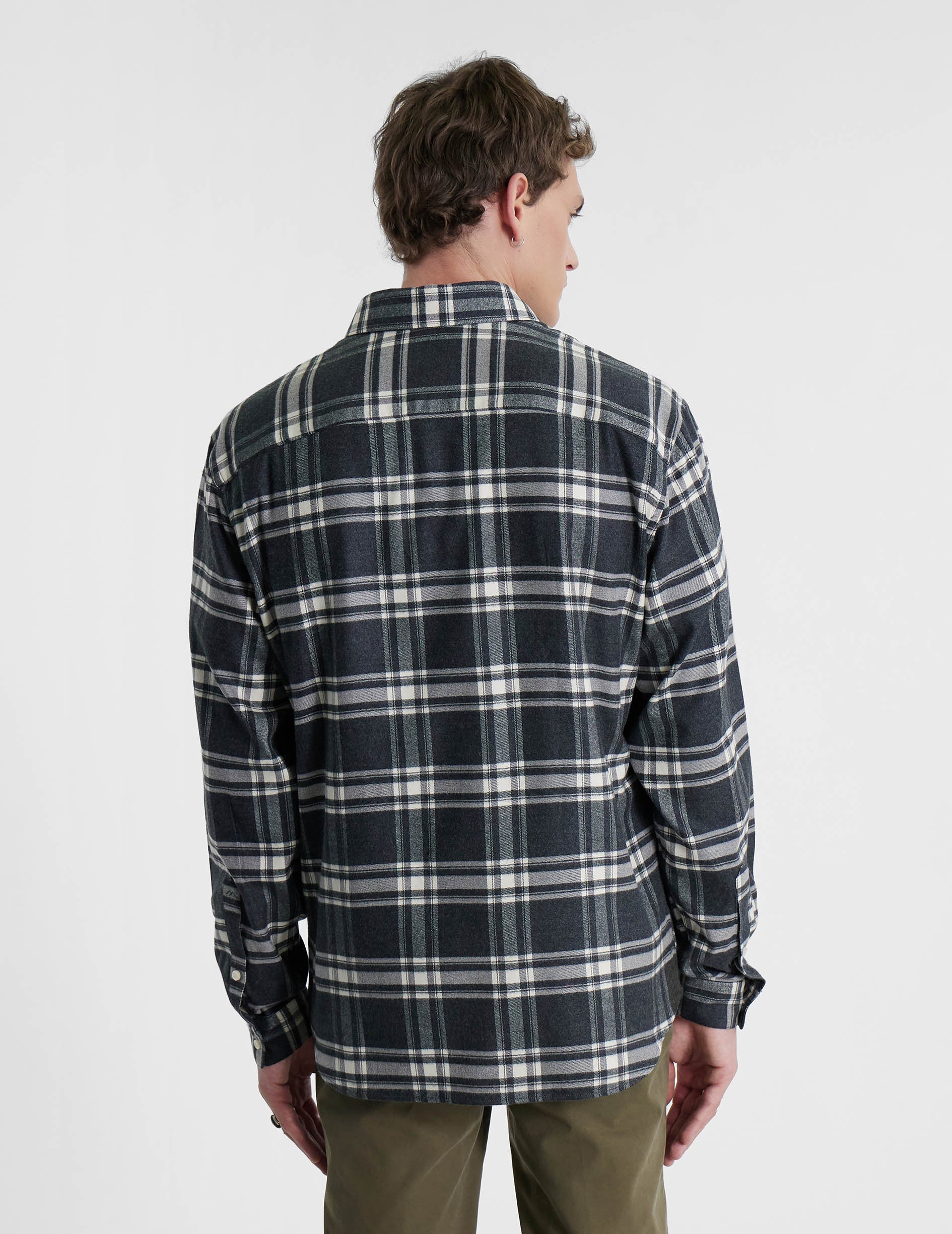 Gabriel shirt with gray checks - Flannel - American Collar