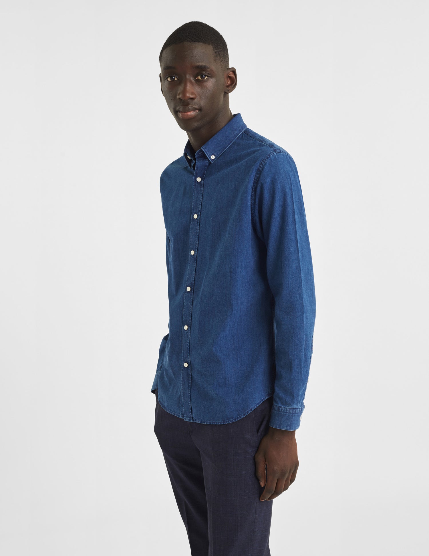 Gaspard shirt in blue denim - Chambray - American Collar#2