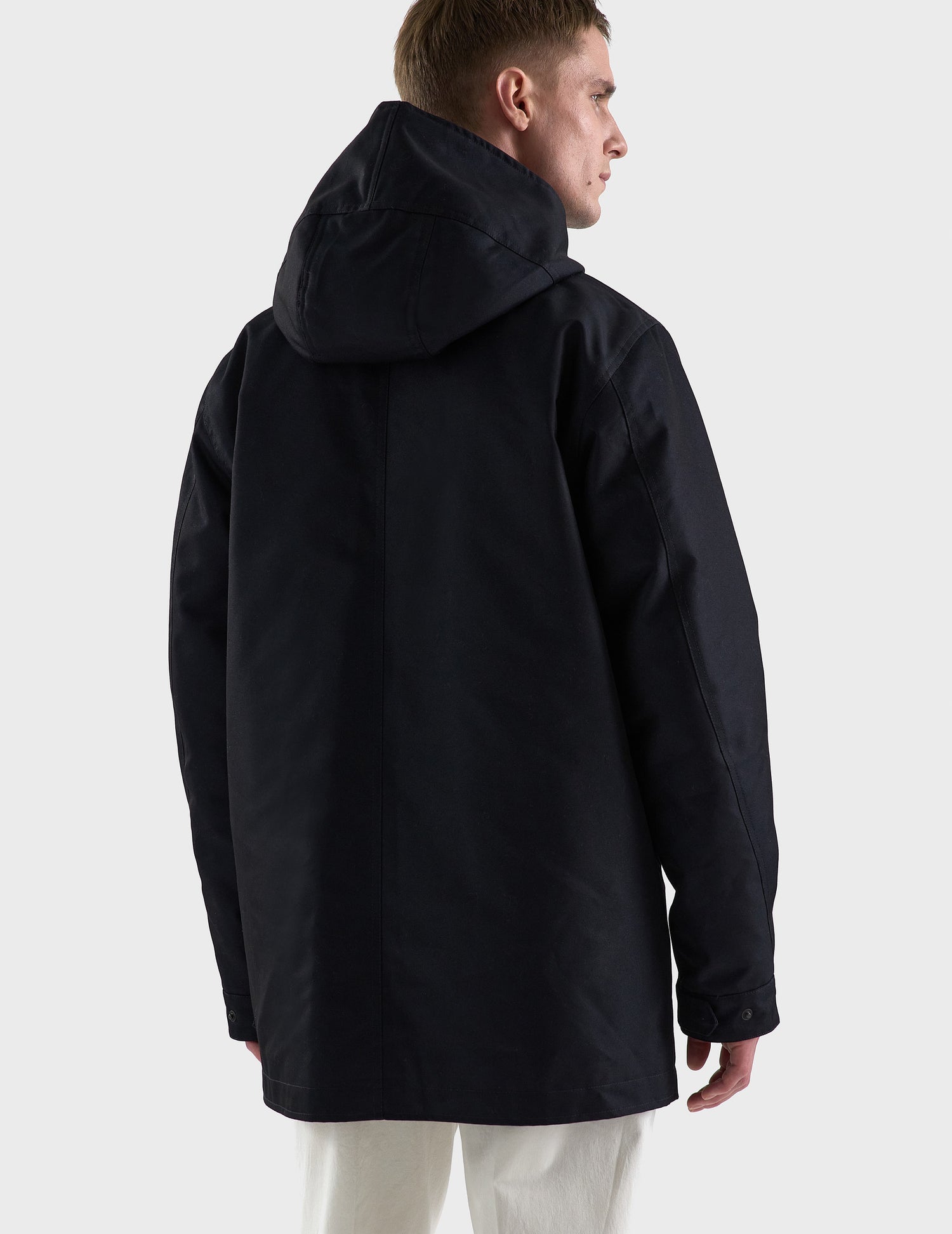 Parka Denis à capuche en twill marine - Twill de coton#3