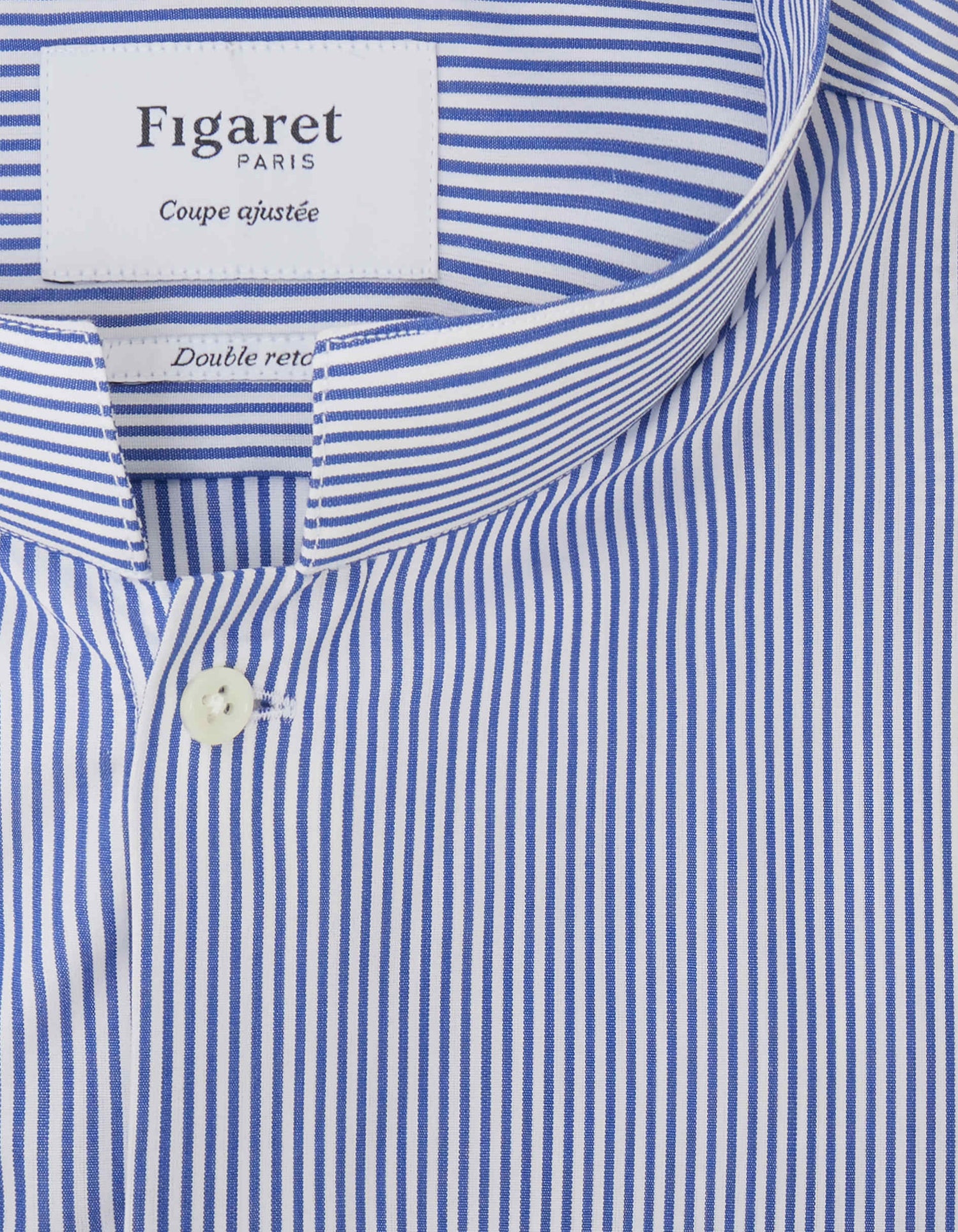 Chemise Ajustée rayée bleue - Popeline - Col Droit#2