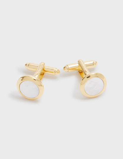 Gold and mother-of-pearl cufflinks