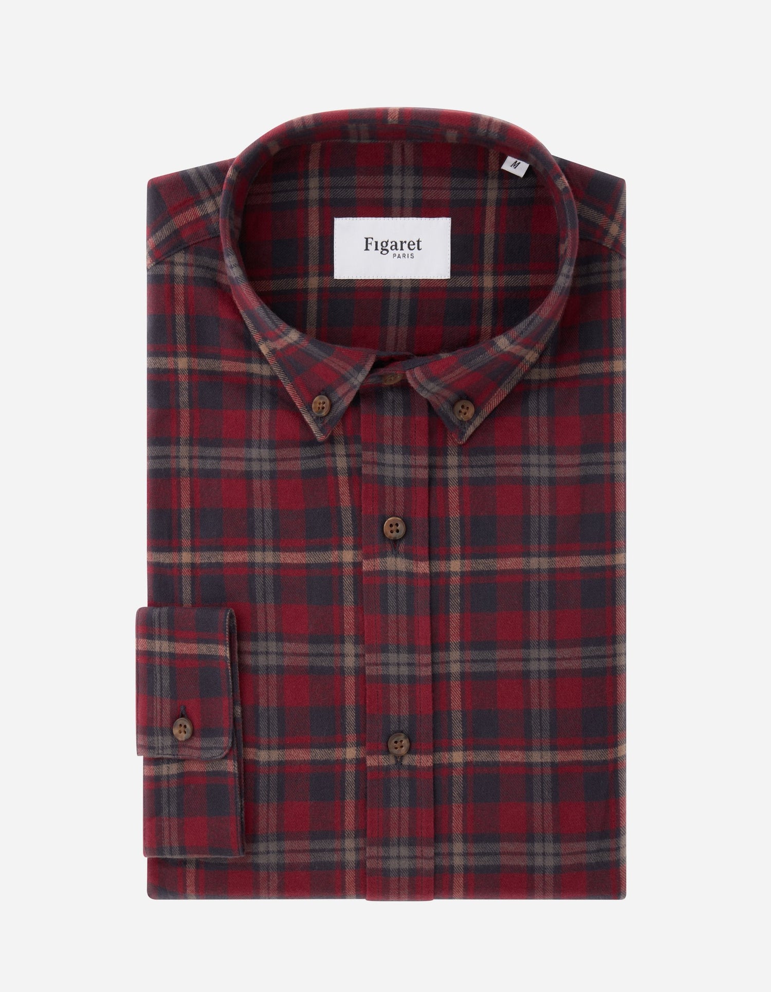 Chemise Gaspard à carreaux rouges - Flanelle - Col Américain