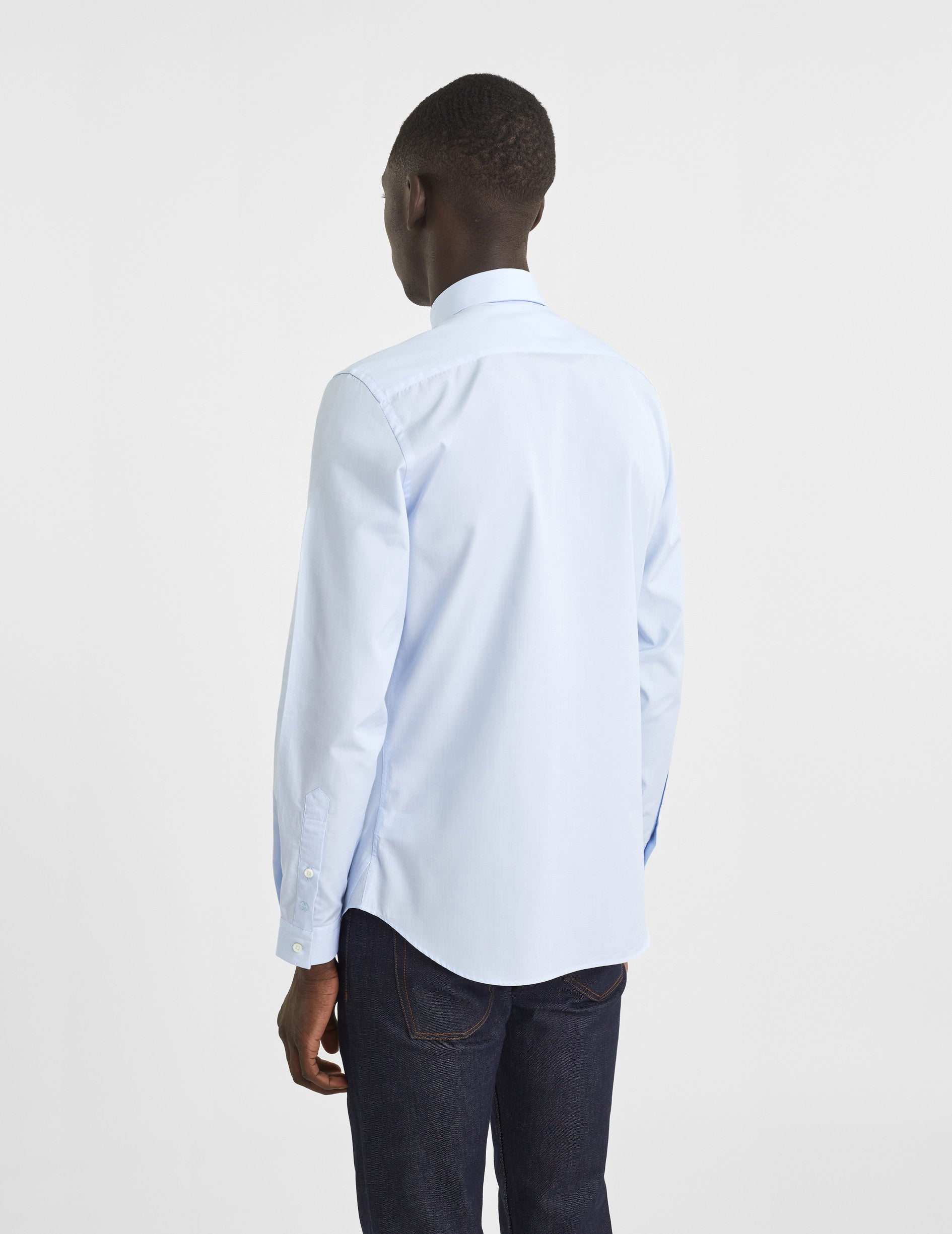 Fitted blue shirt - Wire to wire - Thin Collar