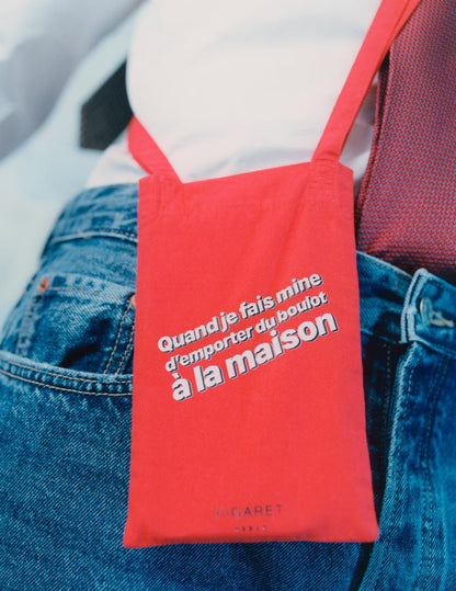 Micro tote bag "When I pretend to take work home" - @couturfu x Figaret