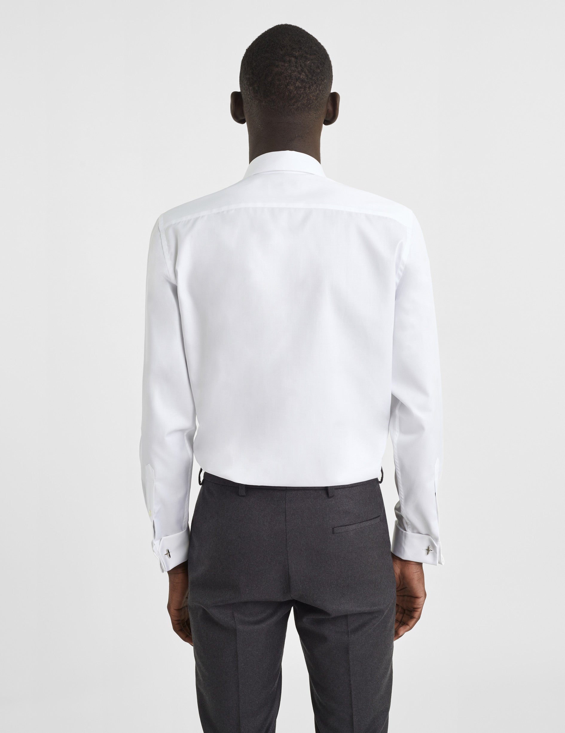 Semi-fitted white shirt - Twill - Italian Collar - French Cuffs